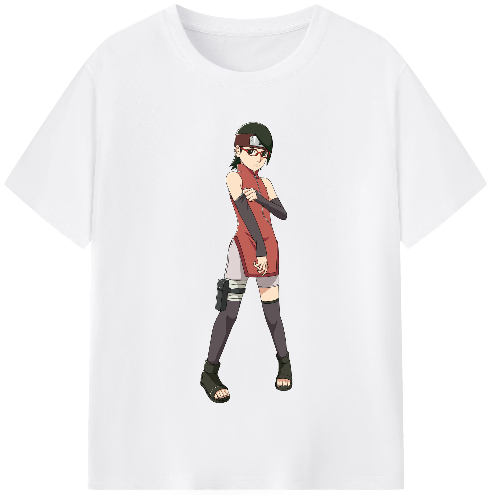 （画像用） NARUTO -ナルト- うちは サラダ Uchiha Sarada 綿100％半袖Tシャツ（フロントプリント）