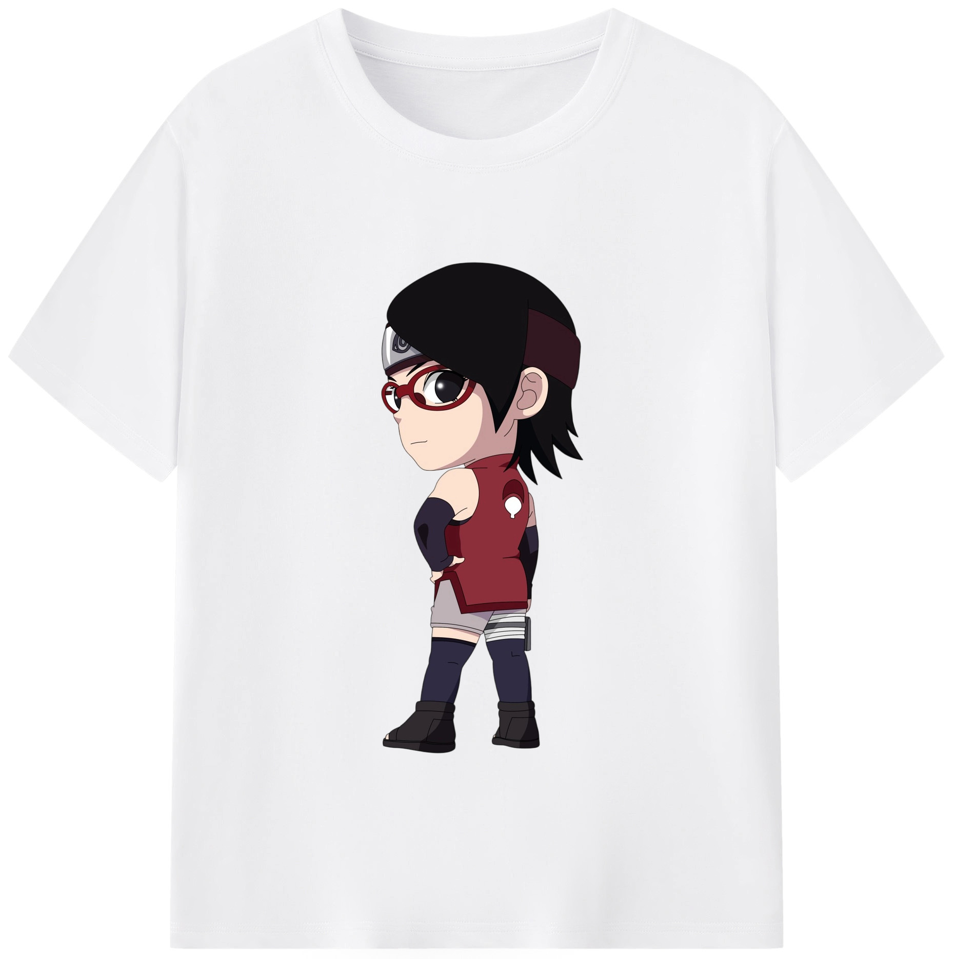 （画像用） NARUTO -ナルト- うちは サラダ Uchiha Sarada 綿100％半袖Tシャツ（フロントプリント）