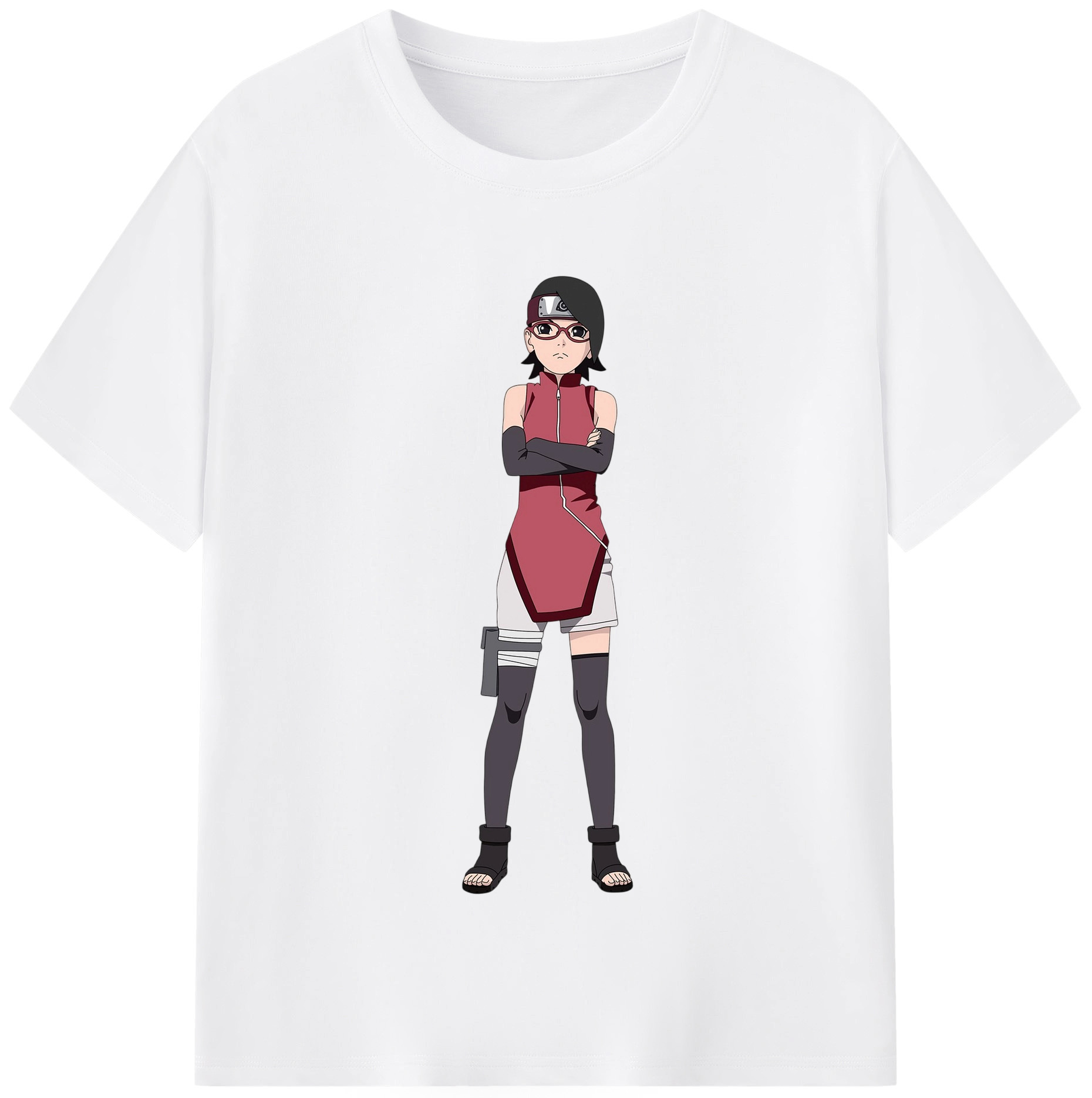（画像用） NARUTO -ナルト- うちは サラダ Uchiha Sarada 綿100％半袖Tシャツ（フロントプリント）