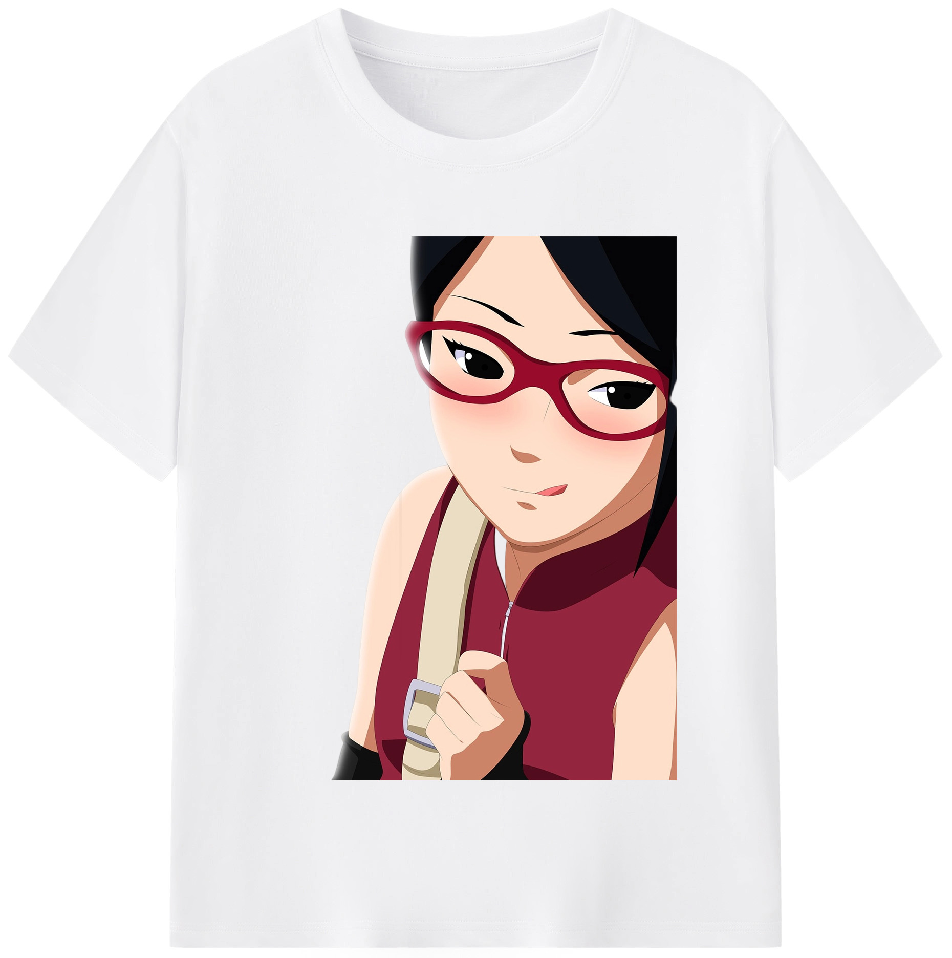 （画像用） NARUTO -ナルト- うちは サラダ Uchiha Sarada 綿100％半袖Tシャツ（フロントプリント）