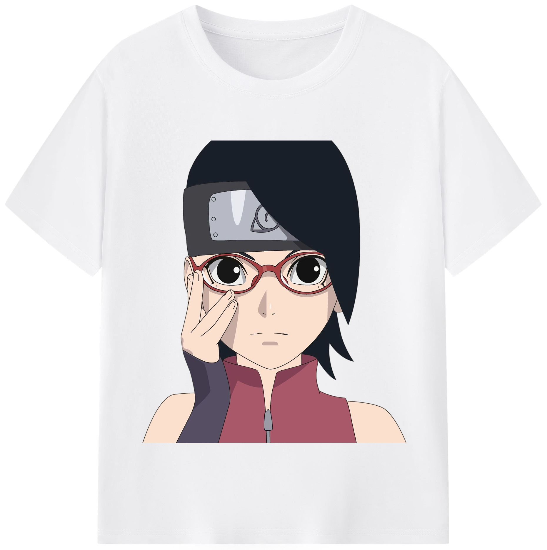 （画像用） NARUTO -ナルト- うちは サラダ Uchiha Sarada 綿100％半袖Tシャツ（フロントプリント）