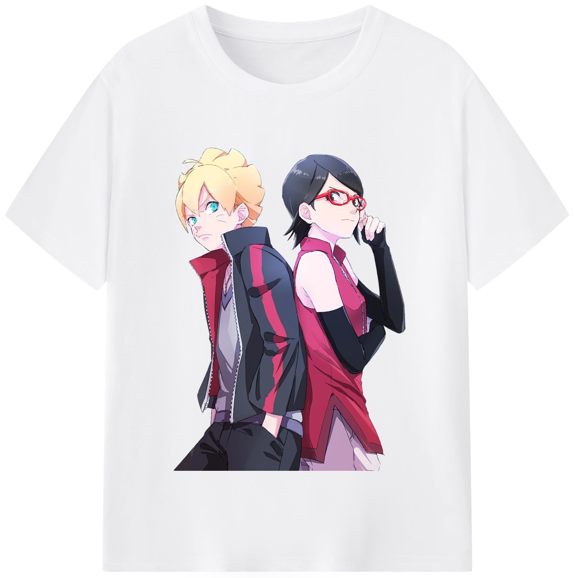 （画像用） NARUTO -ナルト- うちは サラダ Uchiha Sarada 綿100％半袖Tシャツ（フロントプリント）