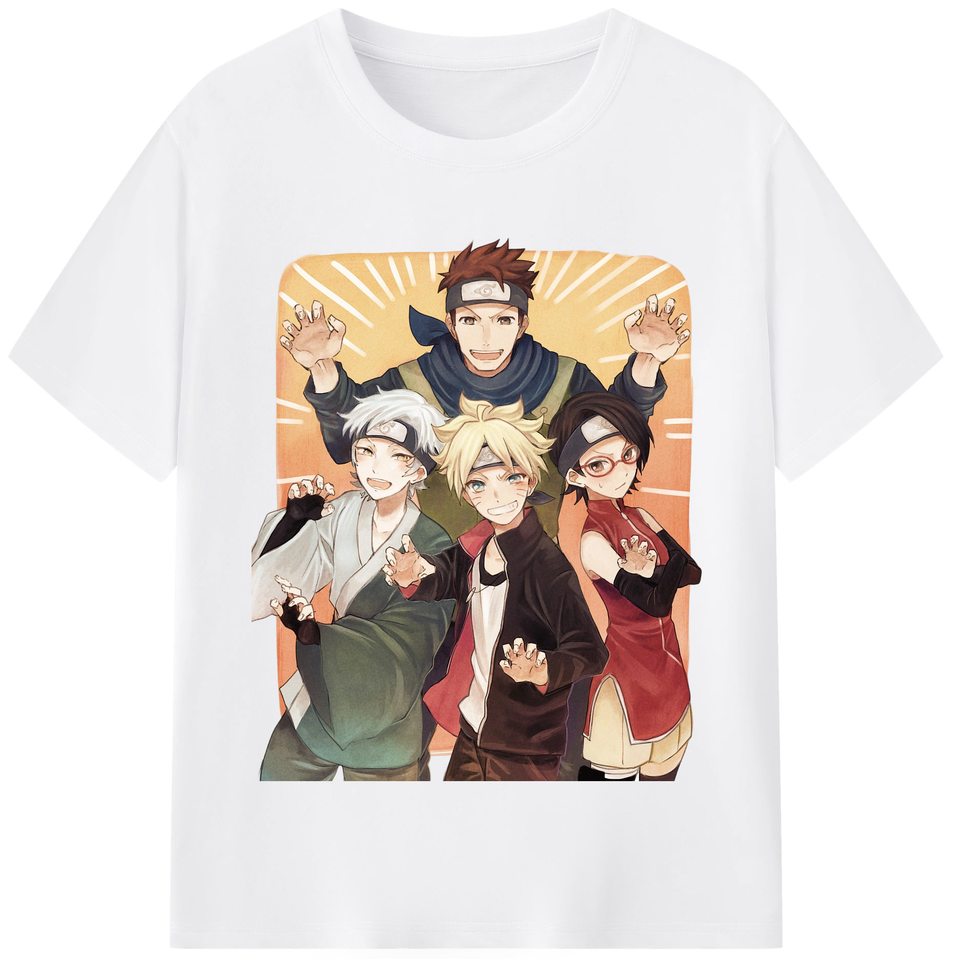 （画像用） NARUTO -ナルト- うちは サラダ Uchiha Sarada 綿100％半袖Tシャツ（フロントプリント）