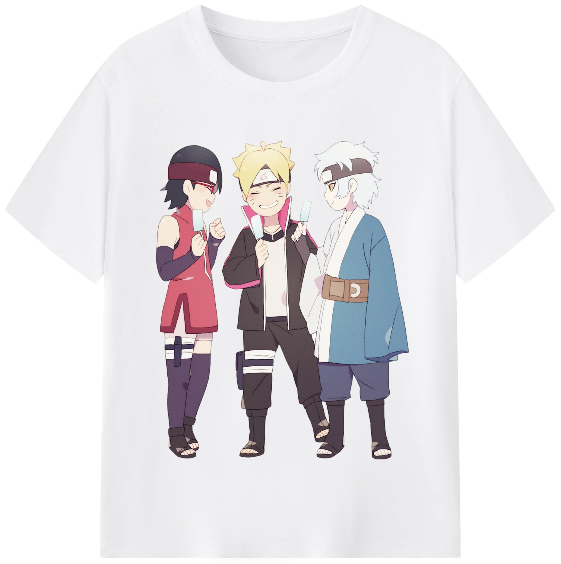 （画像用） NARUTO -ナルト- うちは サラダ Uchiha Sarada 綿100％半袖Tシャツ（フロントプリント）