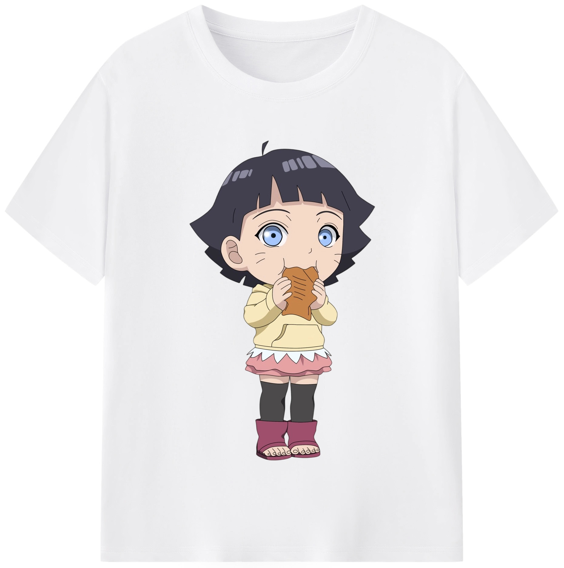 （画像用） NARUTO -ナルト- うずまき ヒマワリ Uzumaki Himawari 綿100％半袖Tシャツ（フロントプリント）