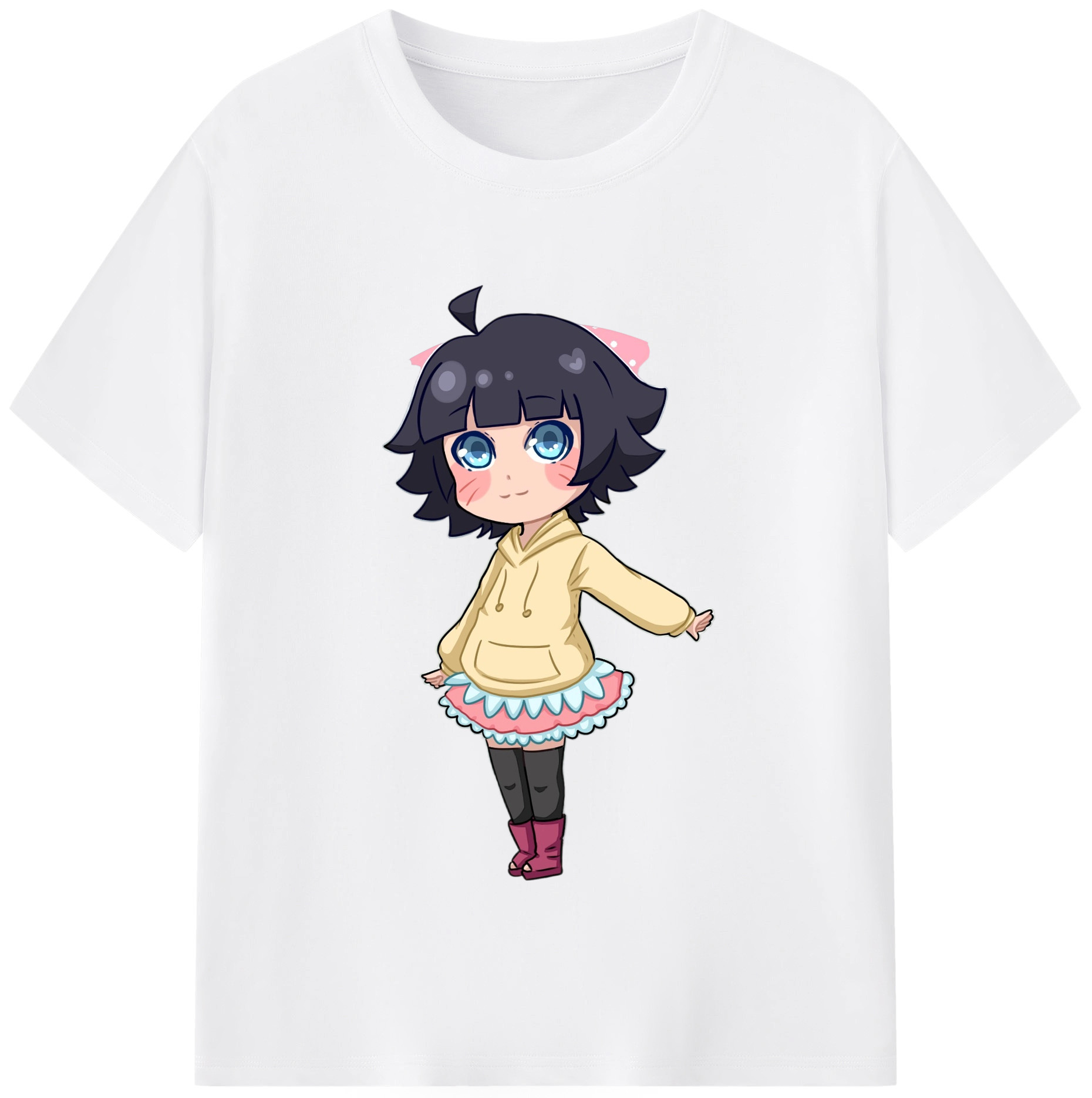 （画像用） NARUTO -ナルト- うずまき ヒマワリ Uzumaki Himawari 綿100％半袖Tシャツ（フロントプリント）