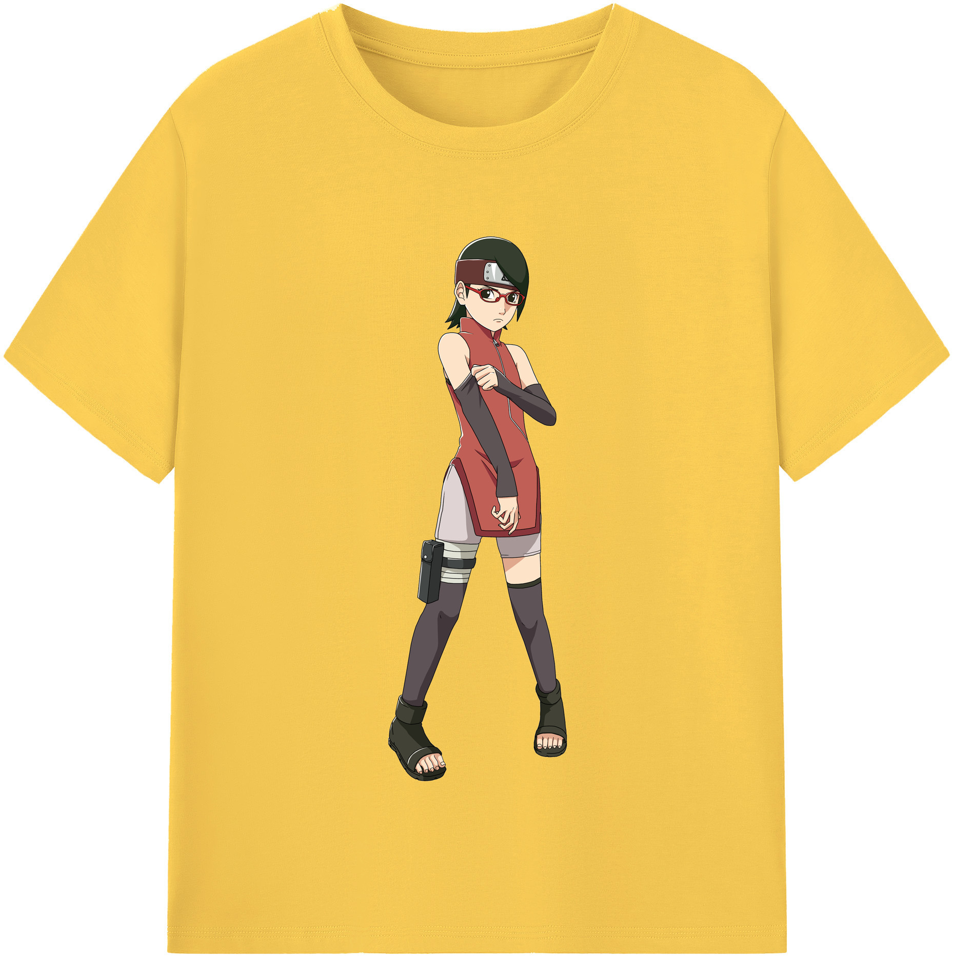 （画像用） NARUTO -ナルト- うちは サラダ Uchiha Sarada 綿100％半袖Tシャツ（フロントプリント）