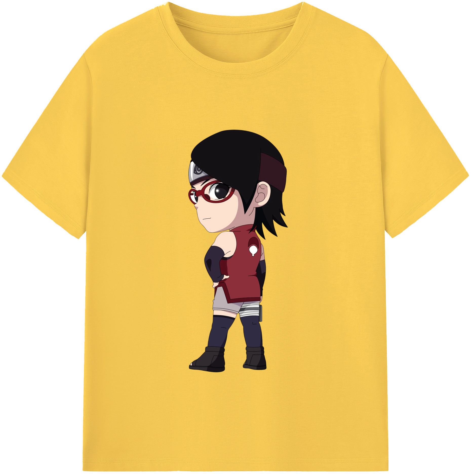 （画像用） NARUTO -ナルト- うちは サラダ Uchiha Sarada 綿100％半袖Tシャツ（フロントプリント）