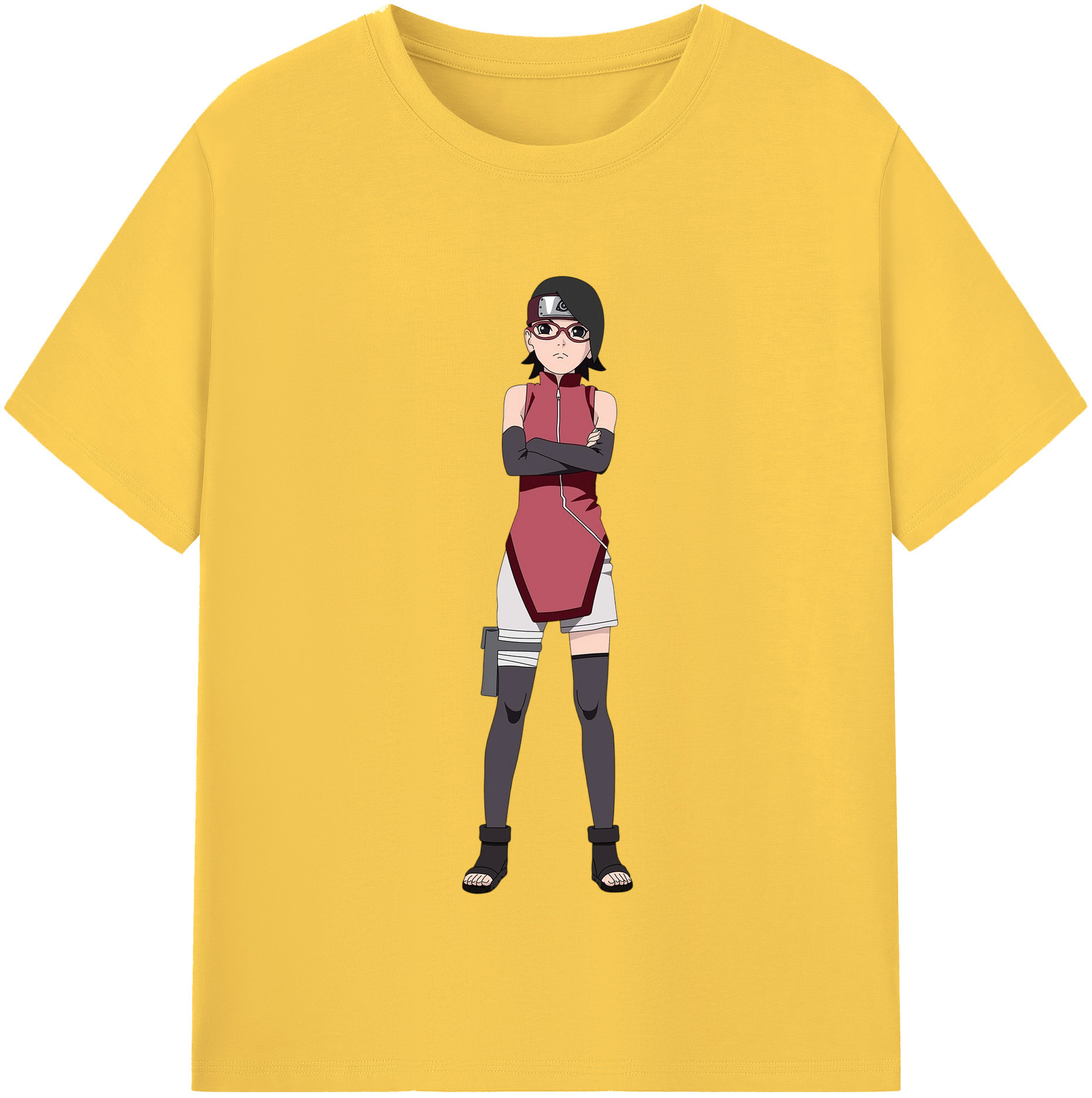 （画像用） NARUTO -ナルト- うちは サラダ Uchiha Sarada 綿100％半袖Tシャツ（フロントプリント）