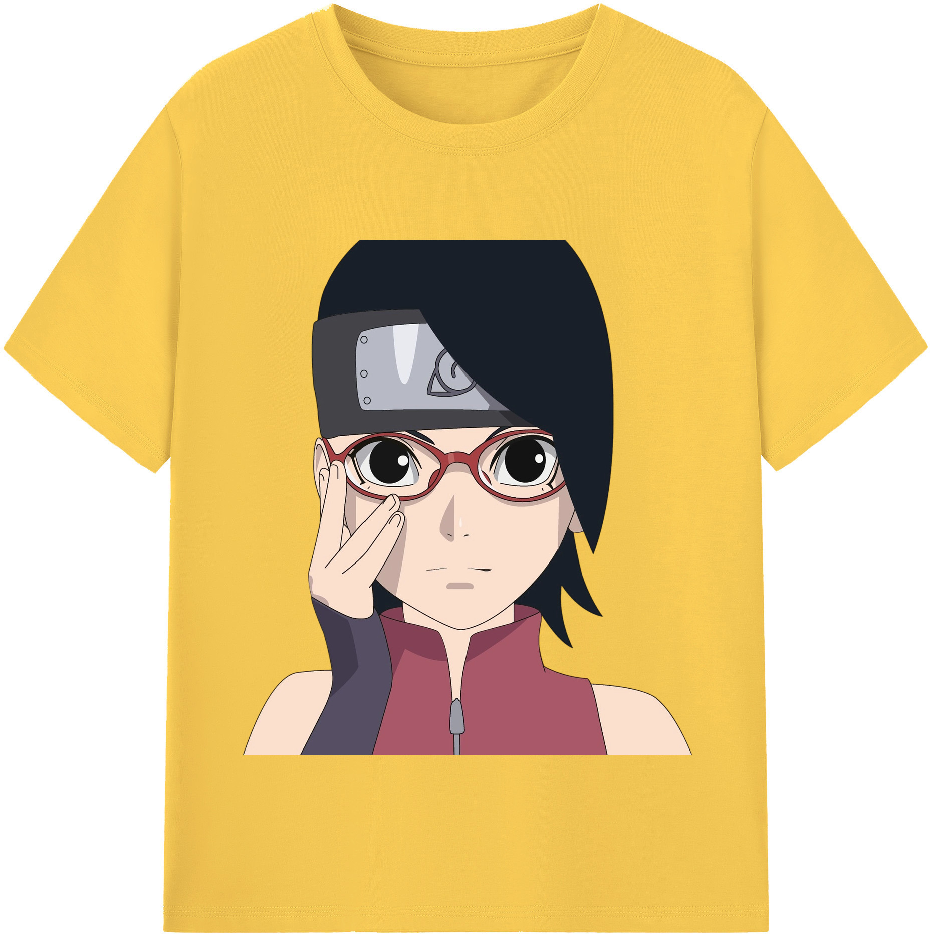 （画像用） NARUTO -ナルト- うちは サラダ Uchiha Sarada 綿100％半袖Tシャツ（フロントプリント）