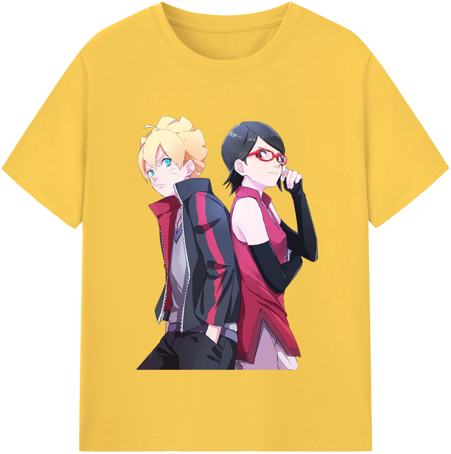 （画像用） NARUTO -ナルト- うちは サラダ Uchiha Sarada 綿100％半袖Tシャツ（フロントプリント）