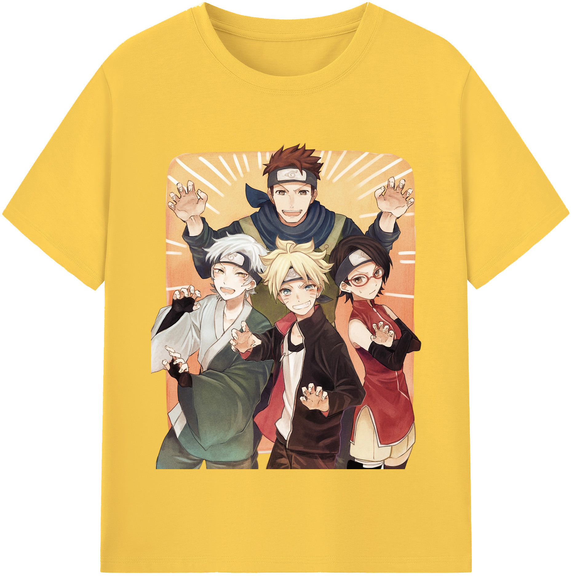 （画像用） NARUTO -ナルト- うちは サラダ Uchiha Sarada 綿100％半袖Tシャツ（フロントプリント）