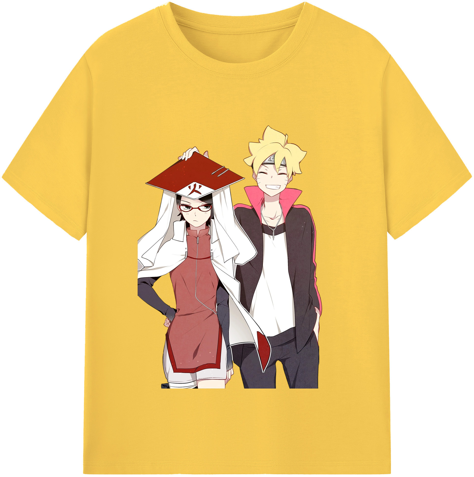 （画像用） NARUTO -ナルト- うちは サラダ Uchiha Sarada 綿100％半袖Tシャツ（フロントプリント）