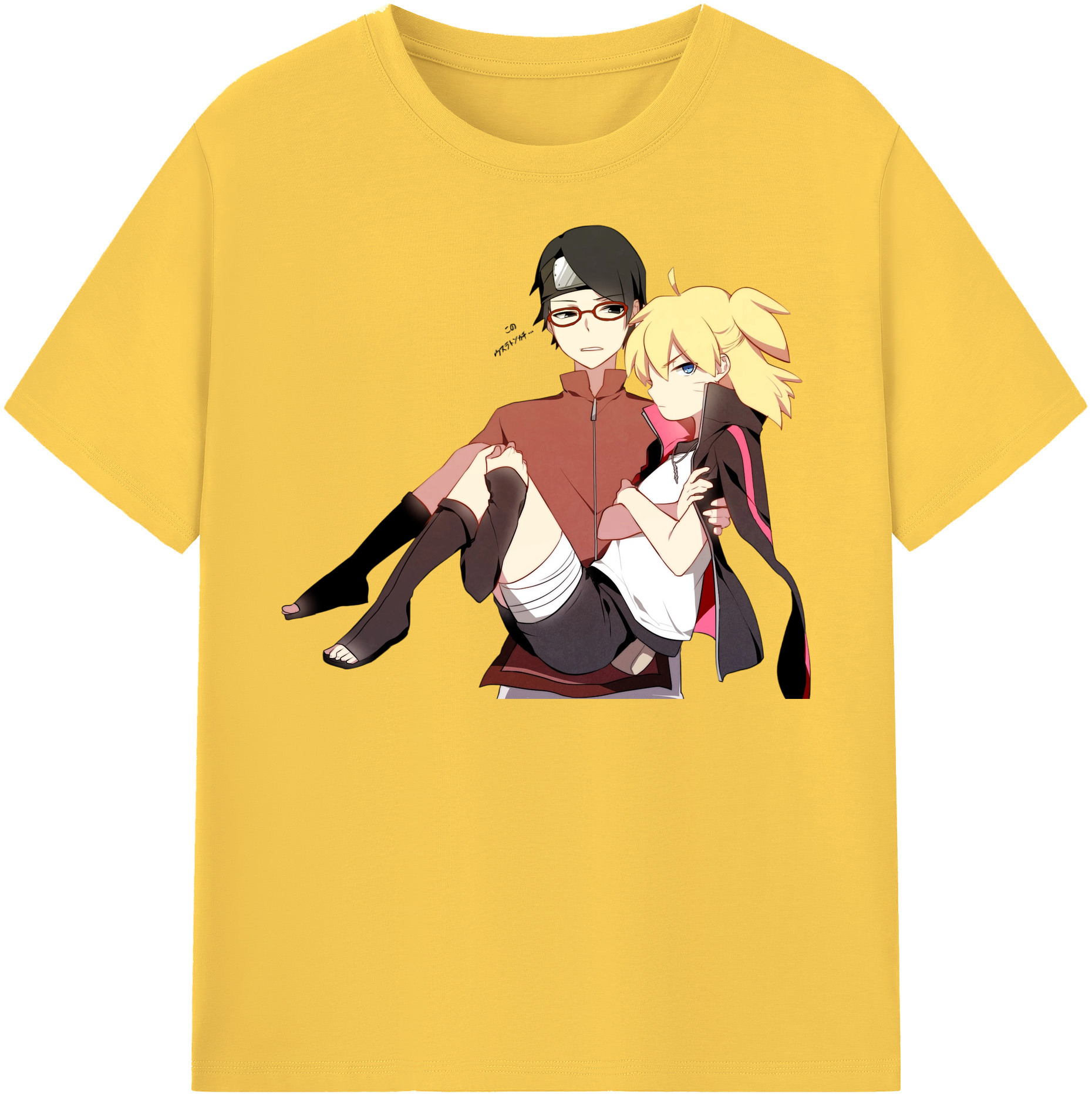 （画像用） NARUTO -ナルト- うちは サラダ Uchiha Sarada 綿100％半袖Tシャツ（フロントプリント）