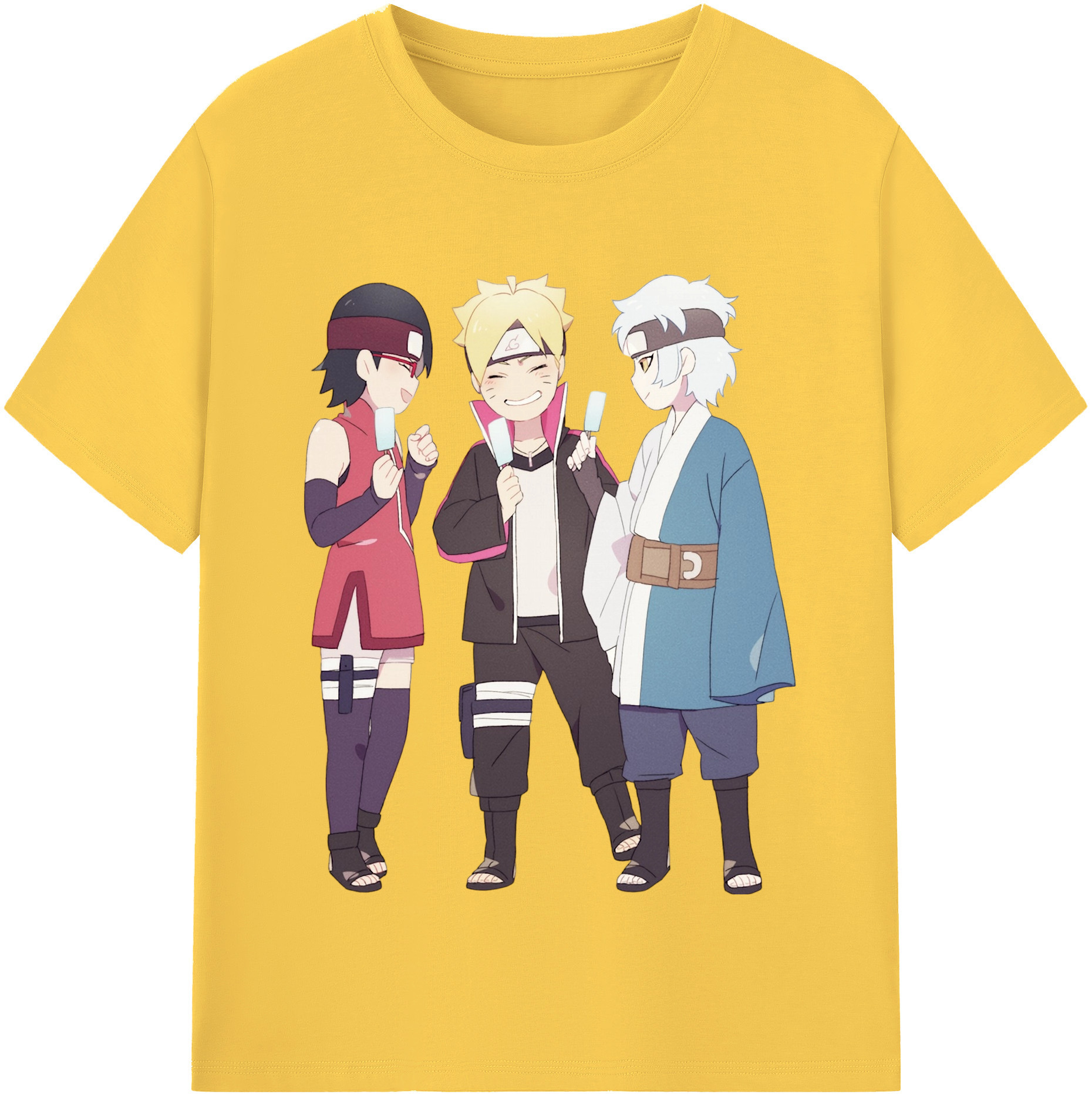 （画像用） NARUTO -ナルト- うちは サラダ Uchiha Sarada 綿100％半袖Tシャツ（フロントプリント）