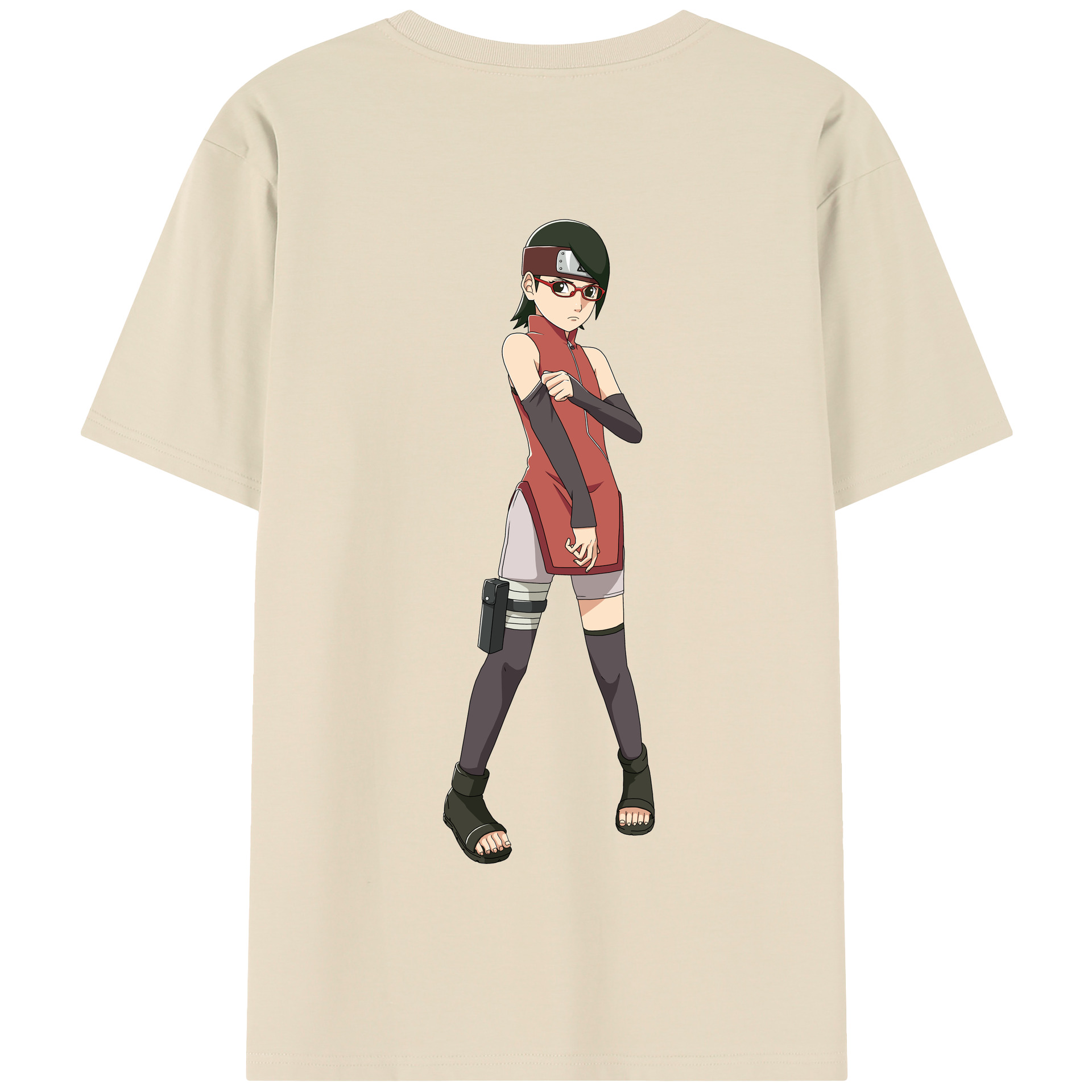（画像用） NARUTO -ナルト- うちは サラダ Uchiha Sarada 綿100％半袖Tシャツ（背面プリント）