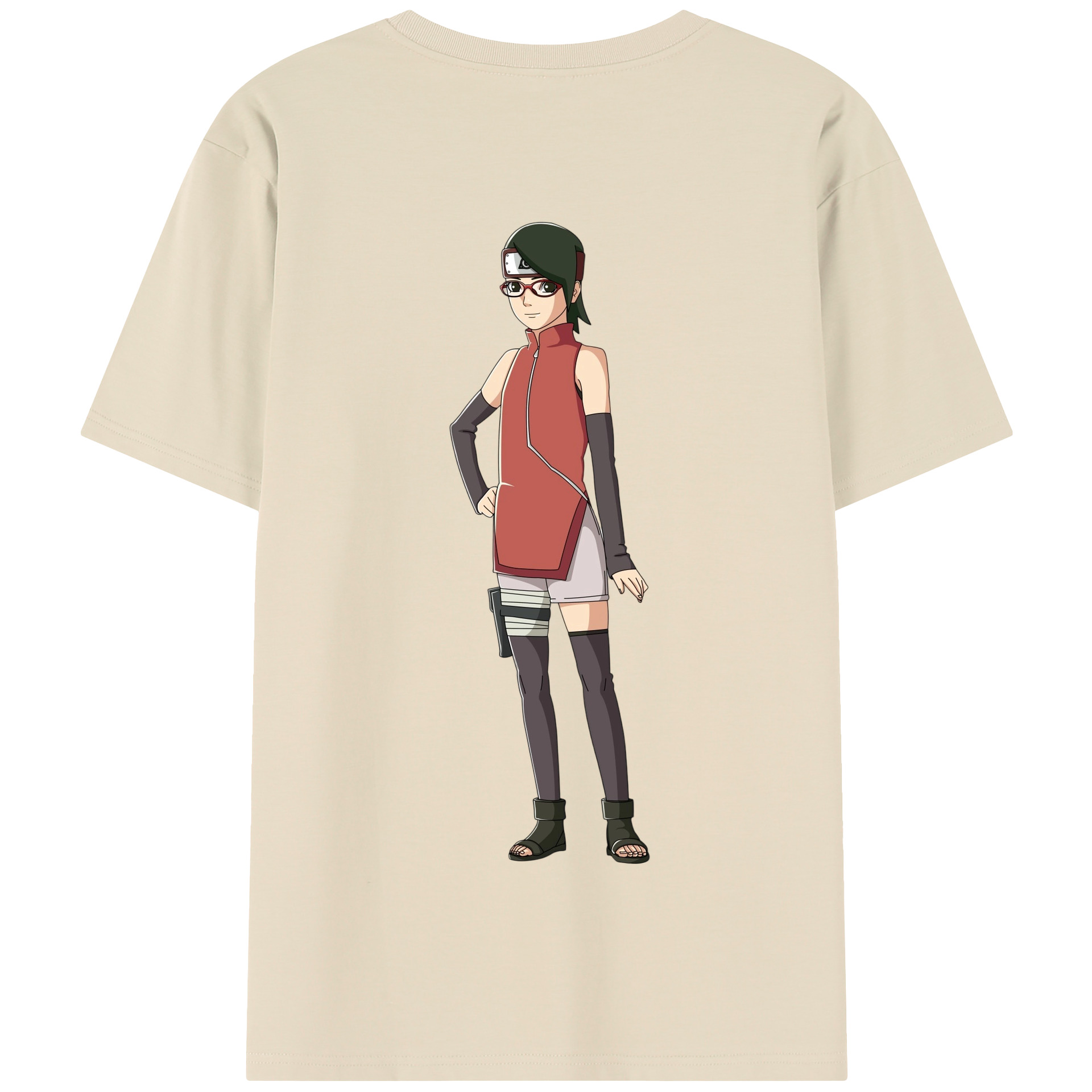 （画像用） NARUTO -ナルト- うちは サラダ Uchiha Sarada 綿100％半袖Tシャツ（背面プリント）