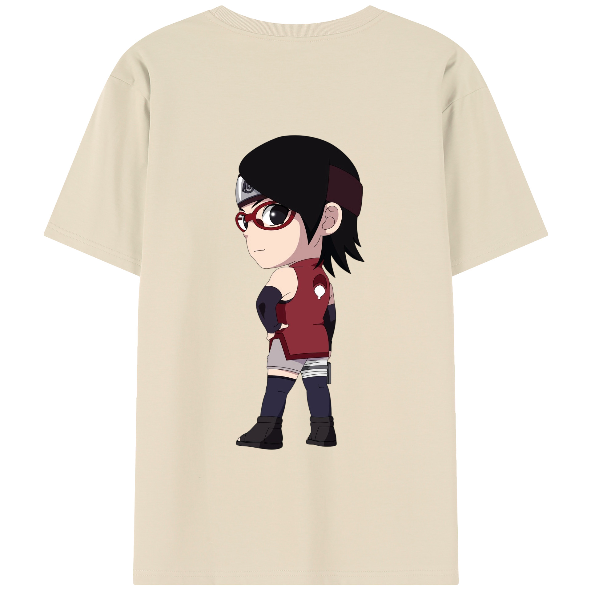 （画像用） NARUTO -ナルト- うちは サラダ Uchiha Sarada 綿100％半袖Tシャツ（背面プリント）