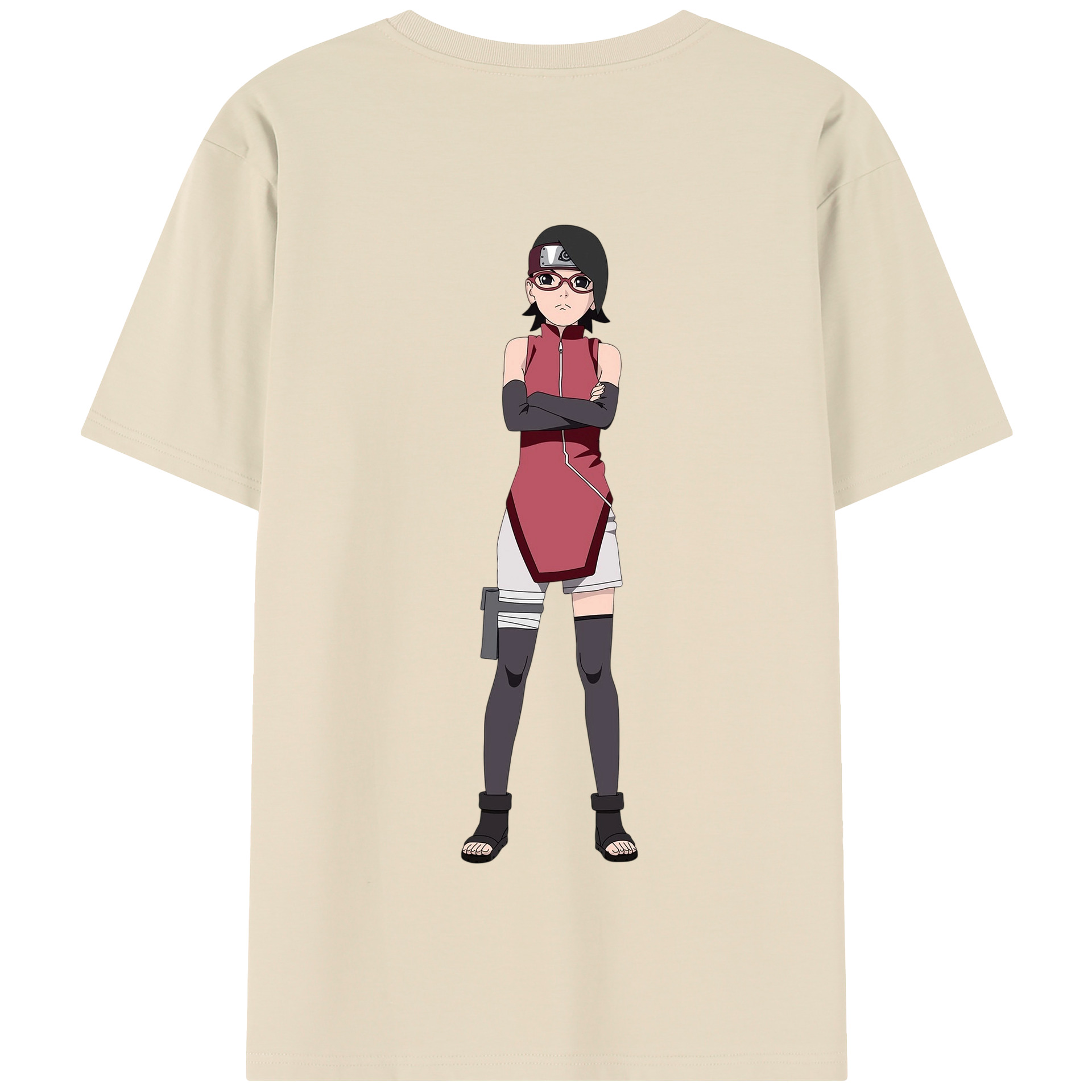 （画像用） NARUTO -ナルト- うちは サラダ Uchiha Sarada 綿100％半袖Tシャツ（背面プリント）
