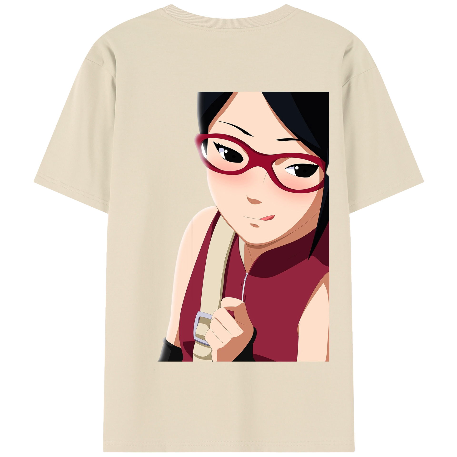 （画像用） NARUTO -ナルト- うちは サラダ Uchiha Sarada 綿100％半袖Tシャツ（背面プリント）