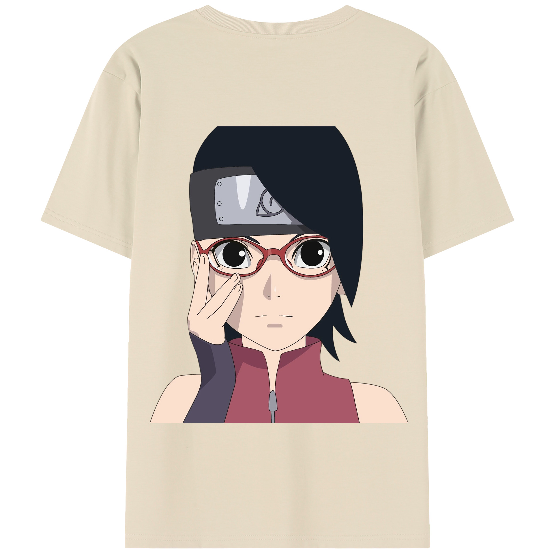 （画像用） NARUTO -ナルト- うちは サラダ Uchiha Sarada 綿100％半袖Tシャツ（背面プリント）