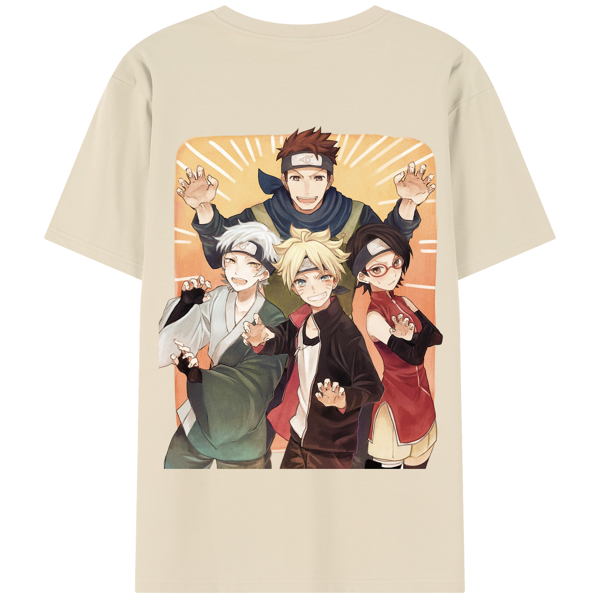 （画像用） NARUTO -ナルト- うちは サラダ Uchiha Sarada 綿100％半袖Tシャツ（背面プリント）