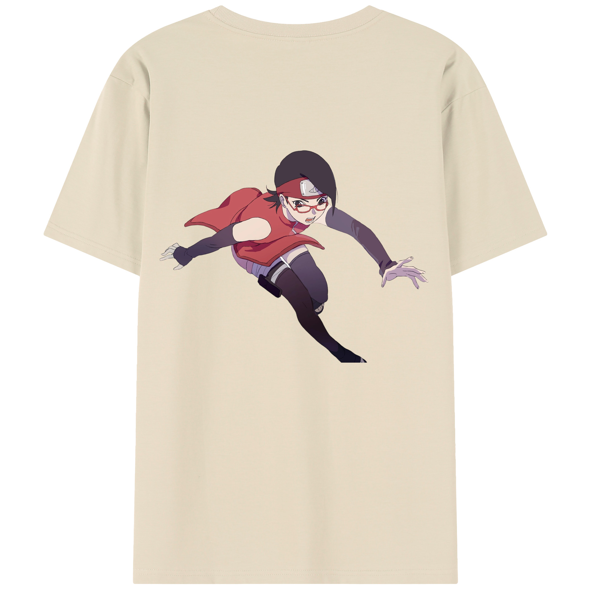 （画像用） NARUTO -ナルト- うちは サラダ Uchiha Sarada 綿100％半袖Tシャツ（背面プリント）