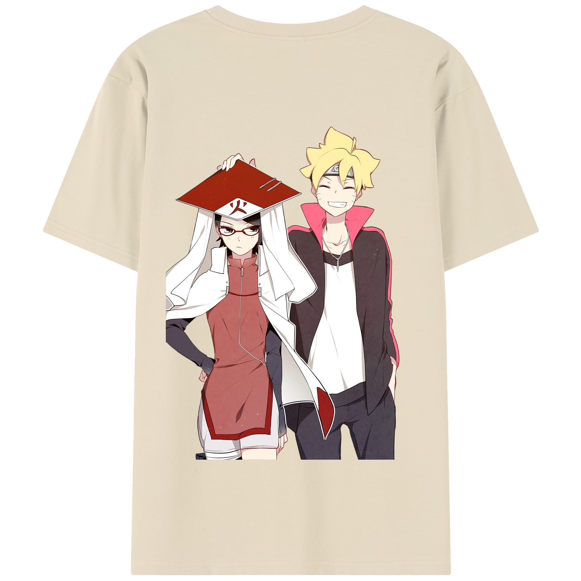 （画像用） NARUTO -ナルト- うちは サラダ Uchiha Sarada 綿100％半袖Tシャツ（背面プリント）