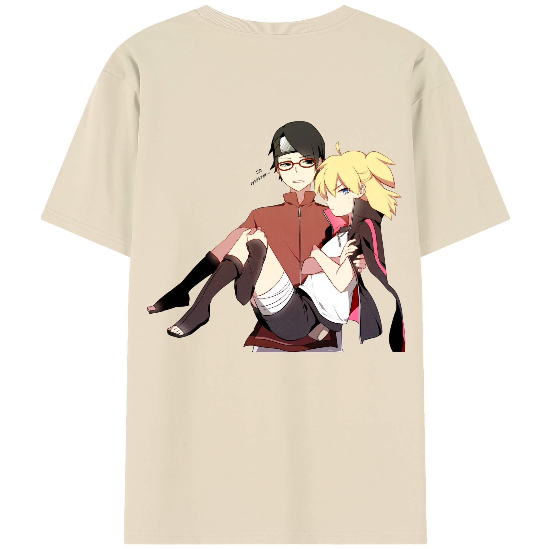 （画像用） NARUTO -ナルト- うちは サラダ Uchiha Sarada 綿100％半袖Tシャツ（背面プリント）