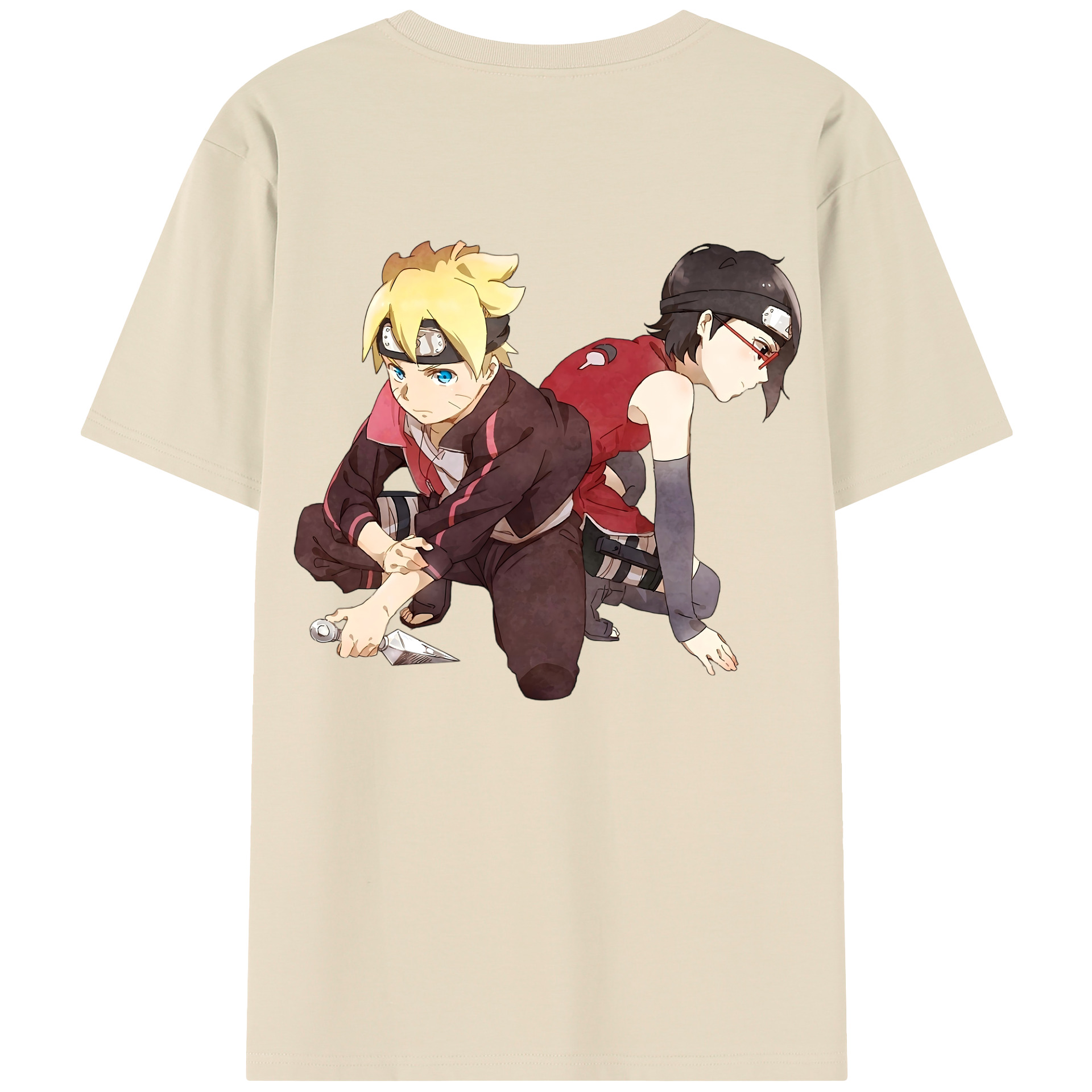 （画像用） NARUTO -ナルト- うちは サラダ Uchiha Sarada 綿100％半袖Tシャツ（背面プリント）