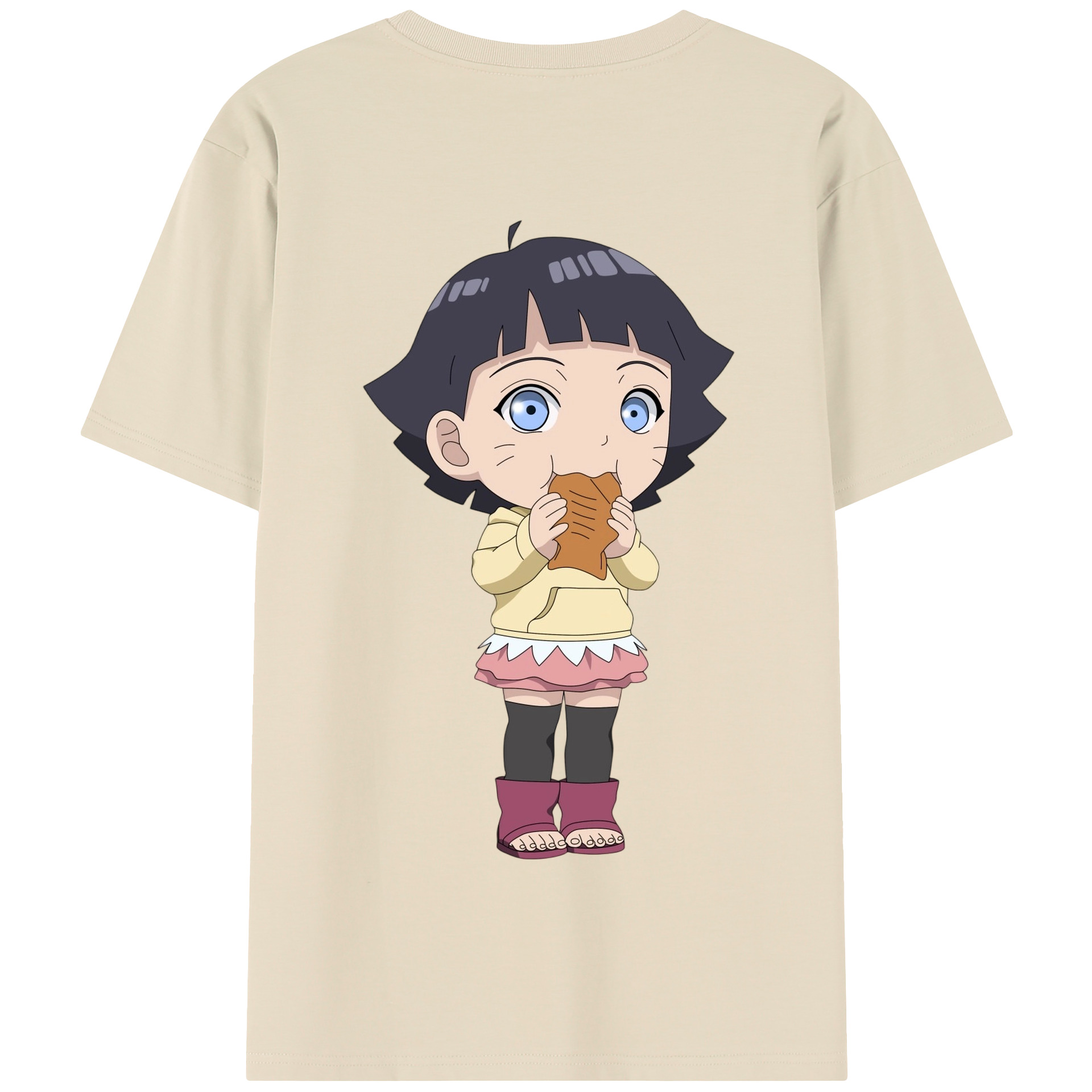 （画像用） NARUTO -ナルト- うずまき ヒマワリ Uzumaki Himawari 綿100％半袖Tシャツ（背面プリント）