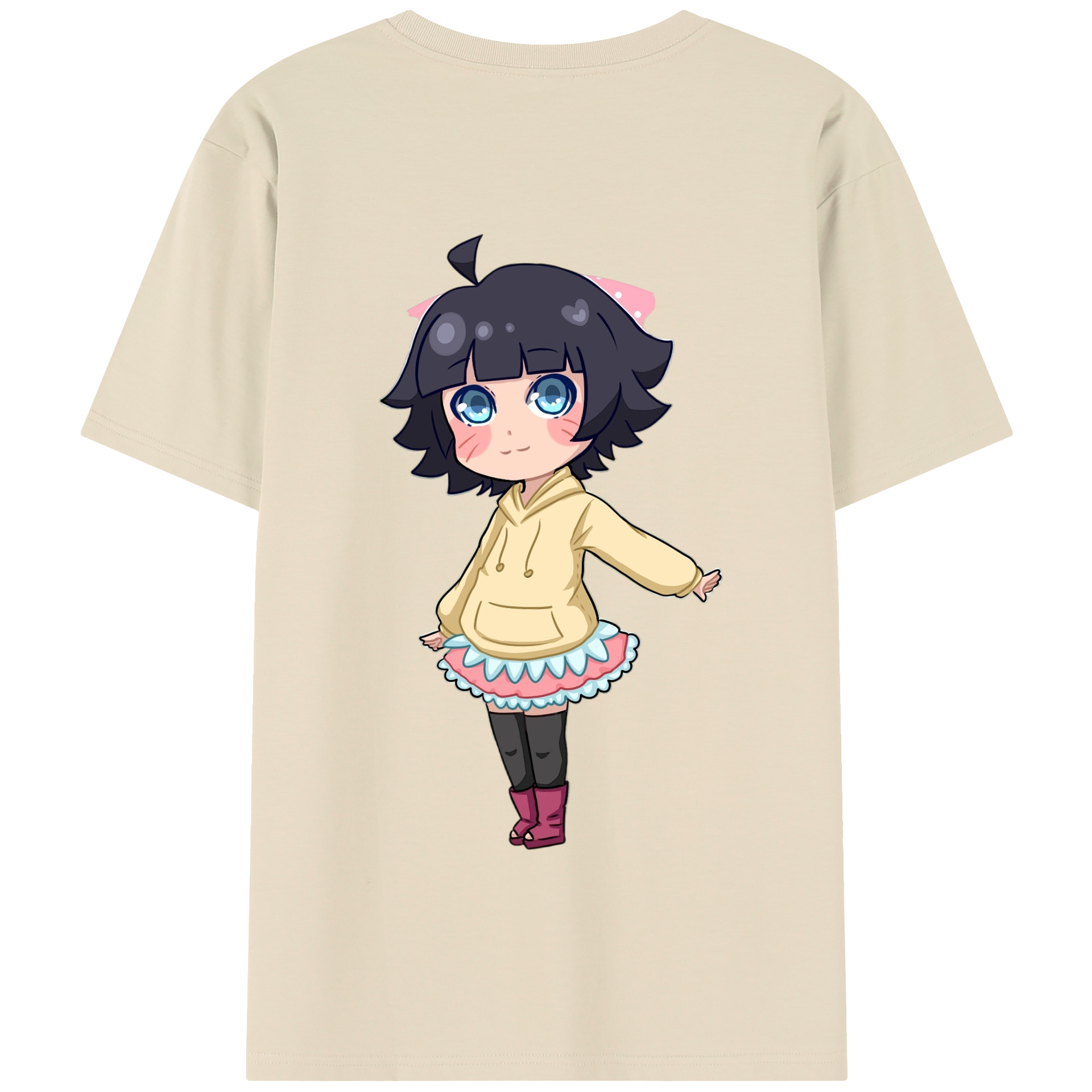 （画像用） NARUTO -ナルト- うずまき ヒマワリ Uzumaki Himawari 綿100％半袖Tシャツ（背面プリント）