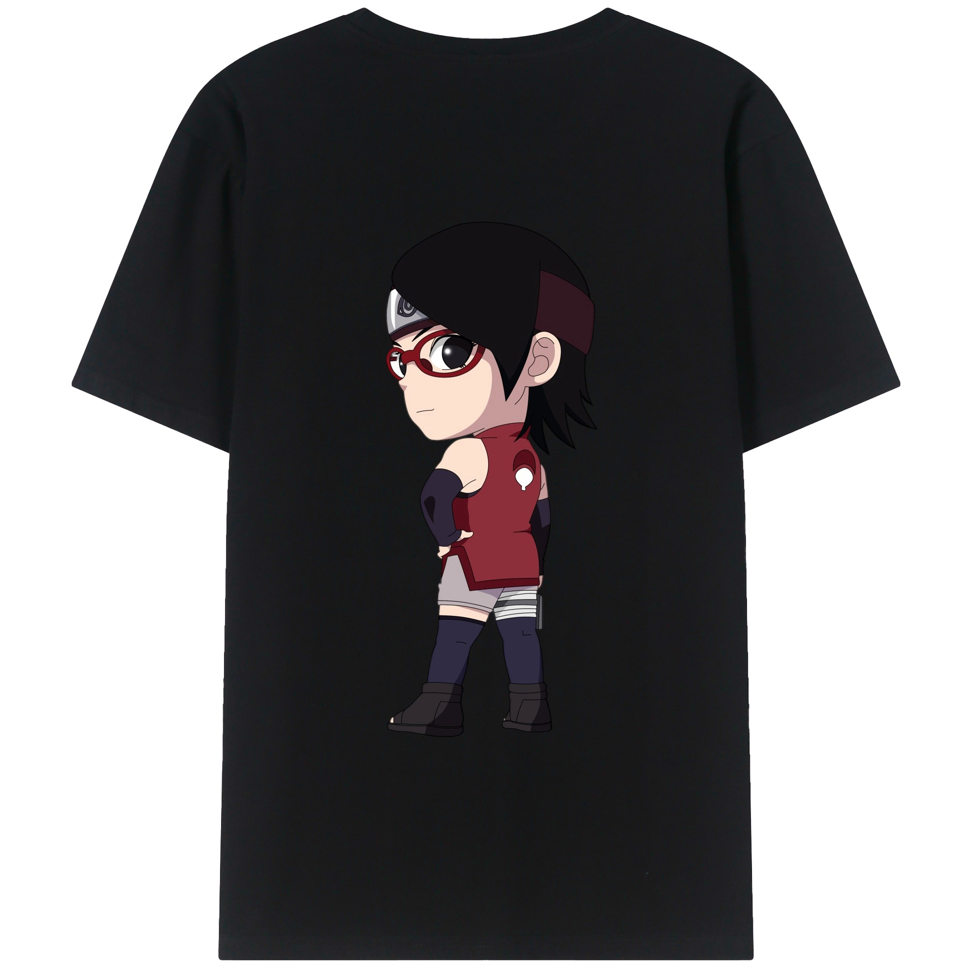 （画像用） NARUTO -ナルト- うちは サラダ Uchiha Sarada 綿100％半袖Tシャツ（背面プリント）