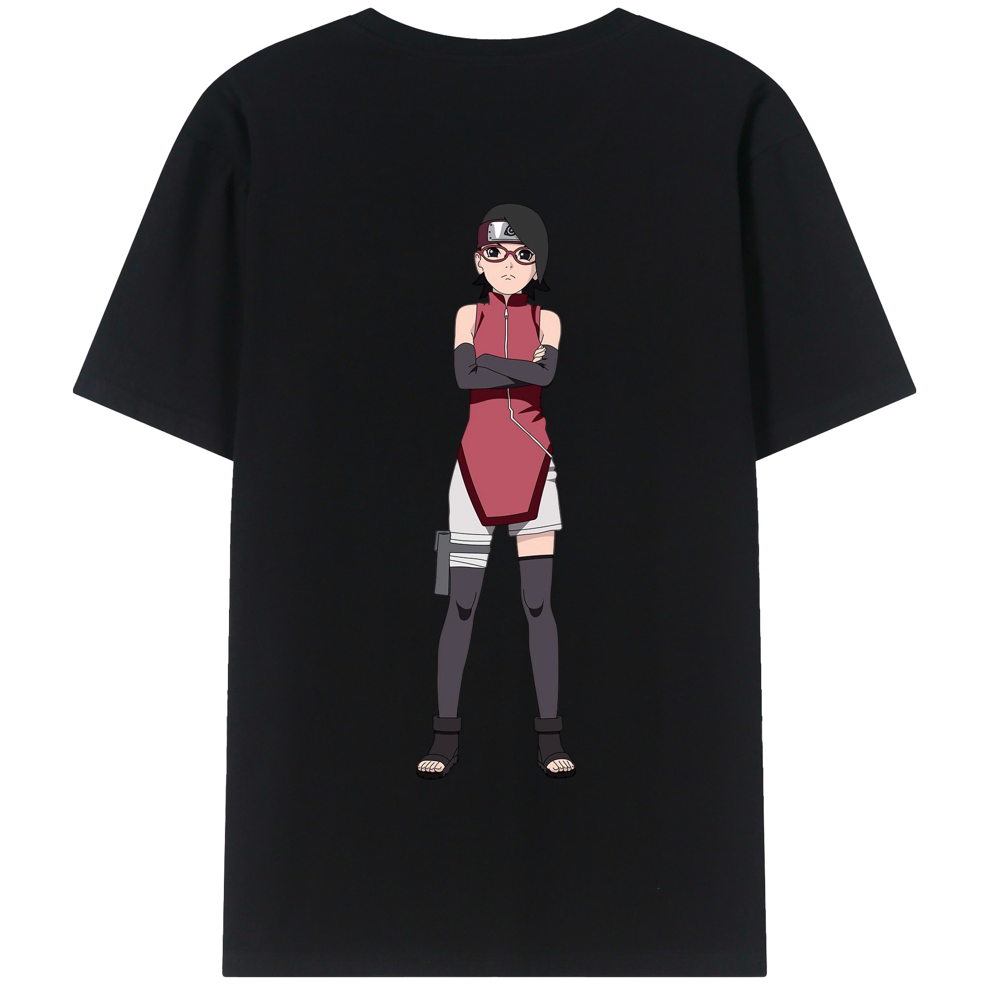 （画像用） NARUTO -ナルト- うちは サラダ Uchiha Sarada 綿100％半袖Tシャツ（背面プリント）