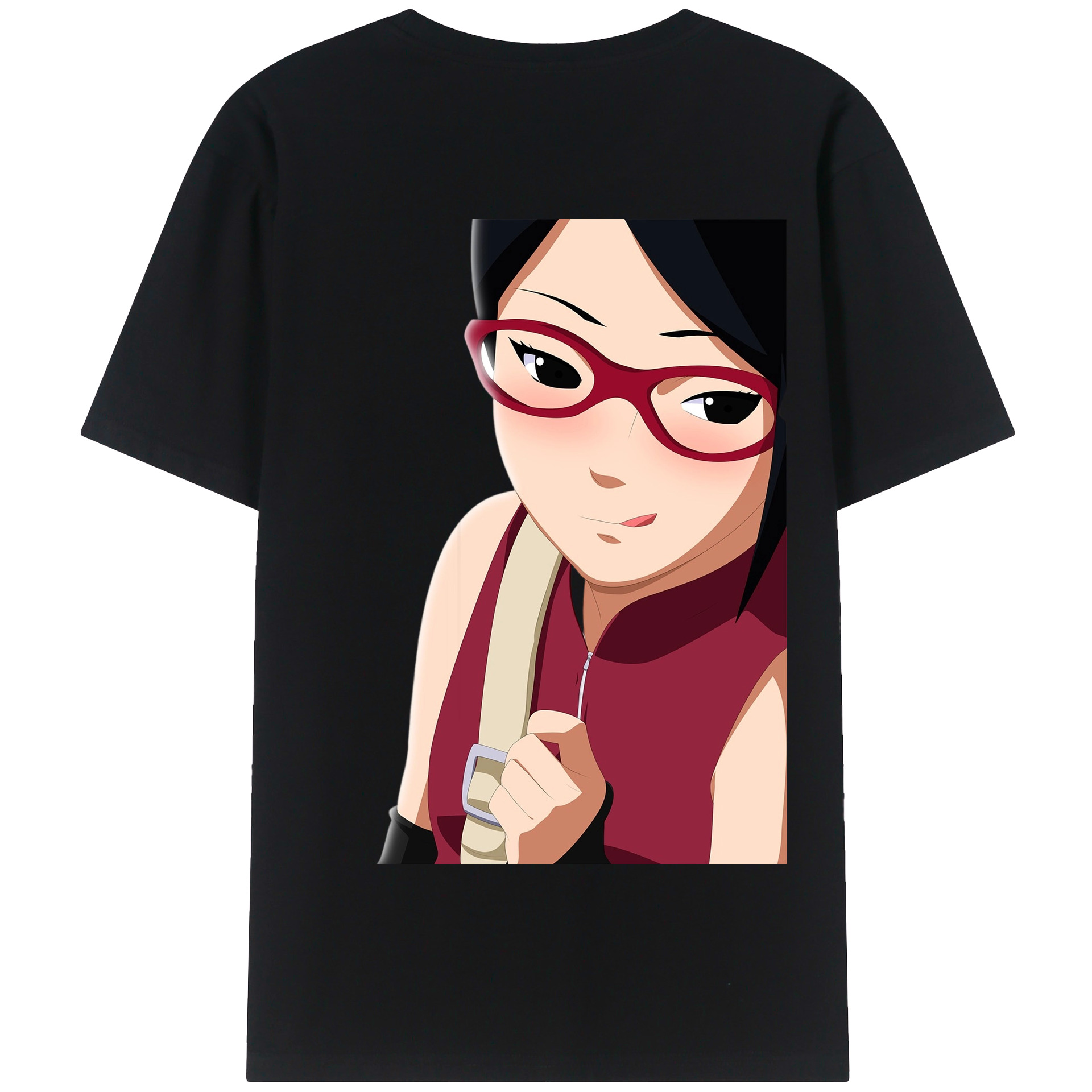 （画像用） NARUTO -ナルト- うちは サラダ Uchiha Sarada 綿100％半袖Tシャツ（背面プリント）