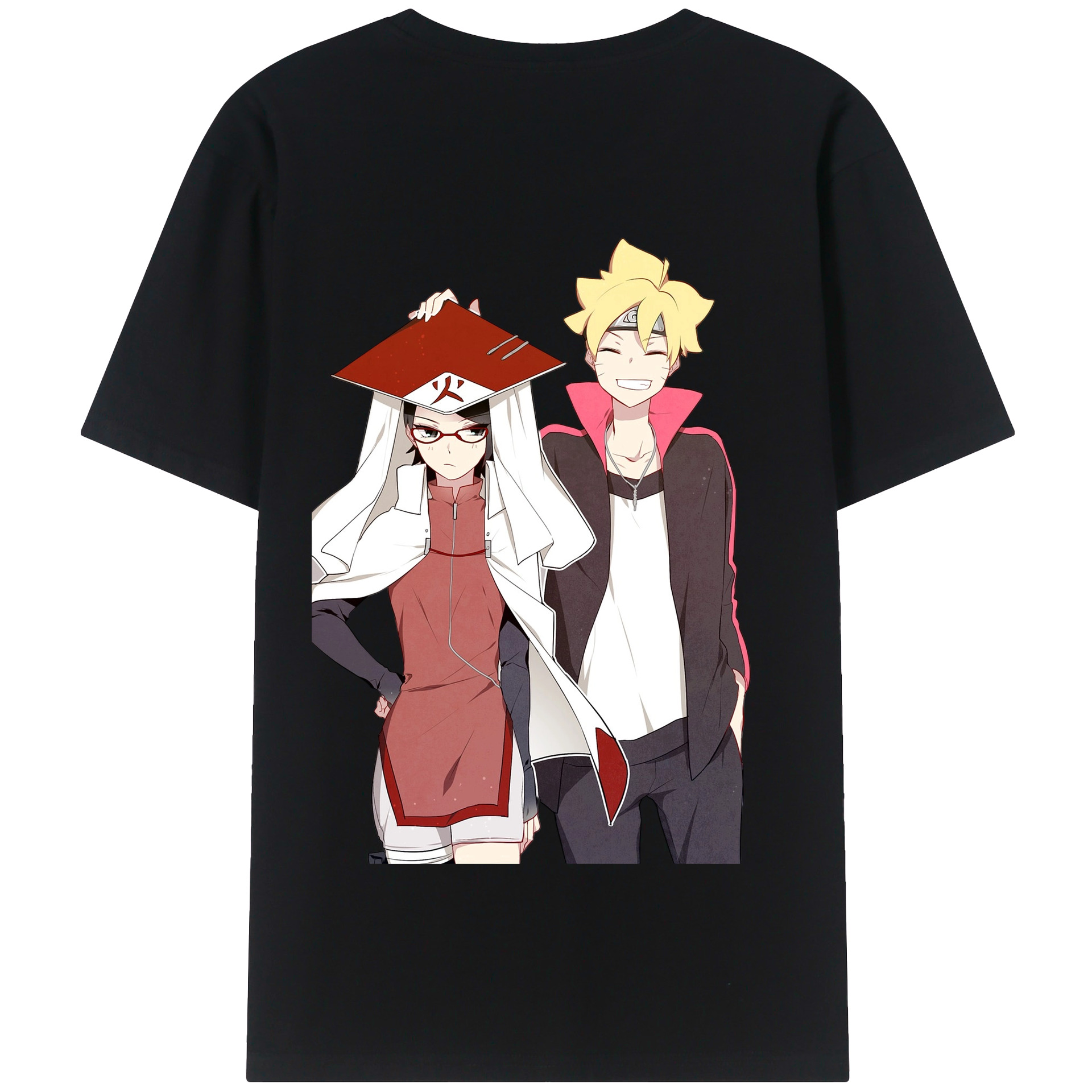 （画像用） NARUTO -ナルト- うちは サラダ Uchiha Sarada 綿100％半袖Tシャツ（背面プリント）