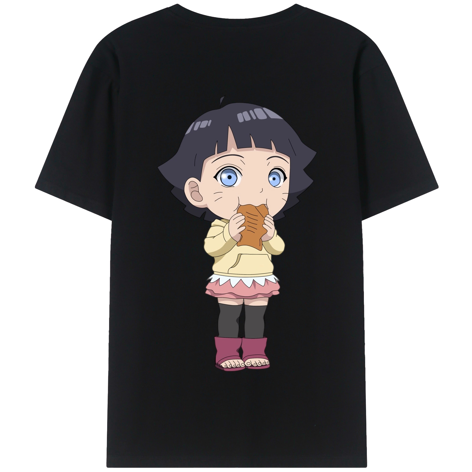 （画像用） NARUTO -ナルト- うずまき ヒマワリ Uzumaki Himawari 綿100％半袖Tシャツ（背面プリント）