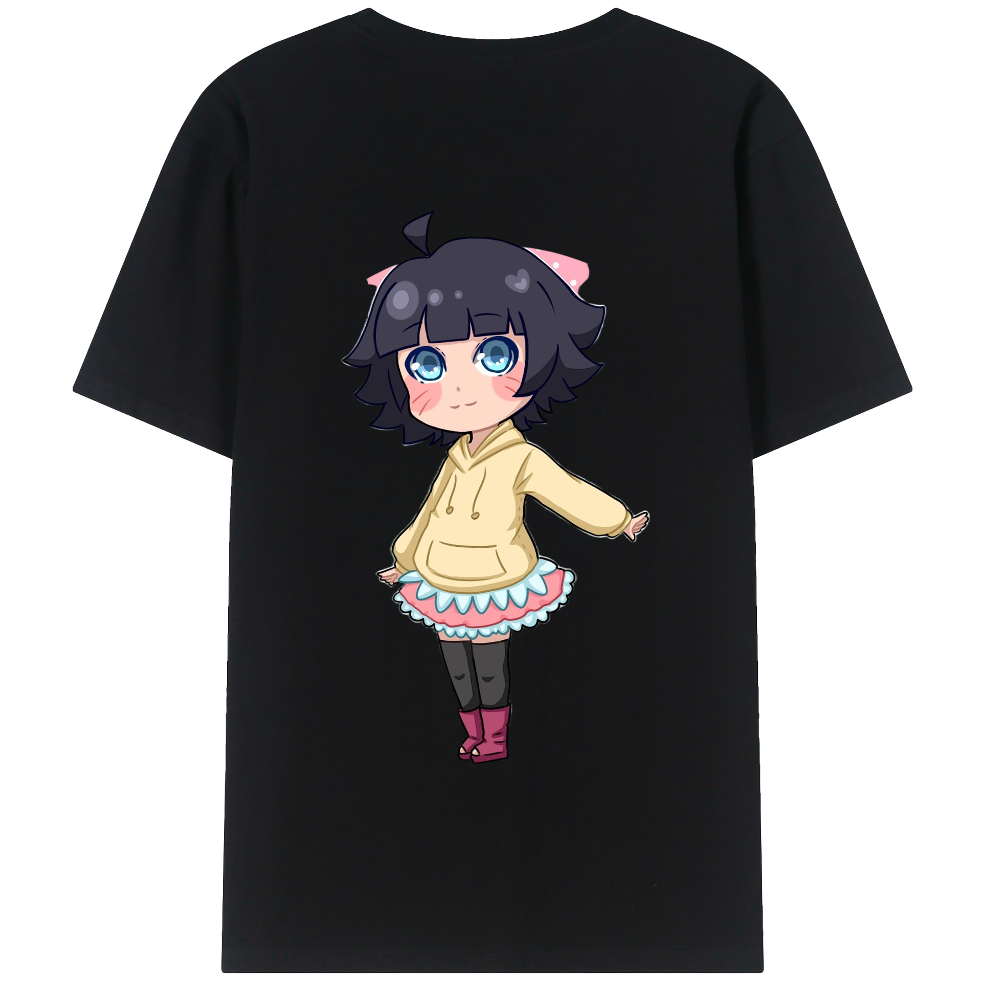 （画像用） NARUTO -ナルト- うずまき ヒマワリ Uzumaki Himawari 綿100％半袖Tシャツ（背面プリント）