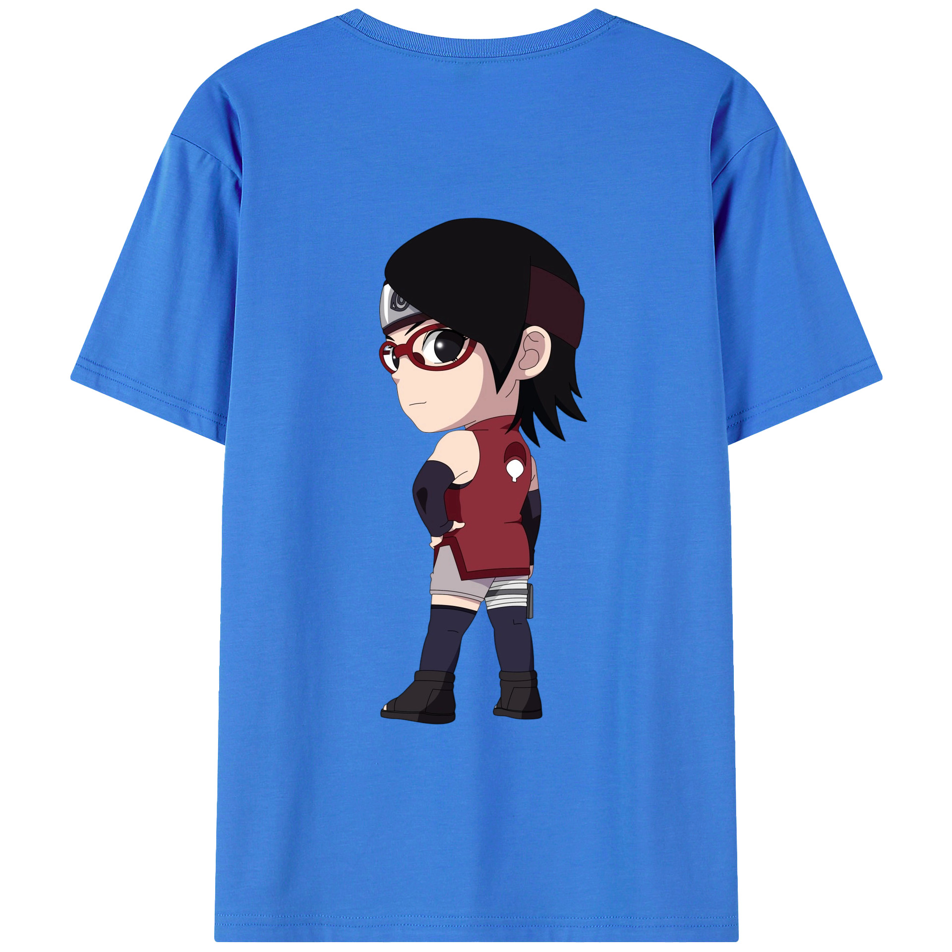 （画像用） NARUTO -ナルト- うちは サラダ Uchiha Sarada 綿100％半袖Tシャツ（背面プリント）