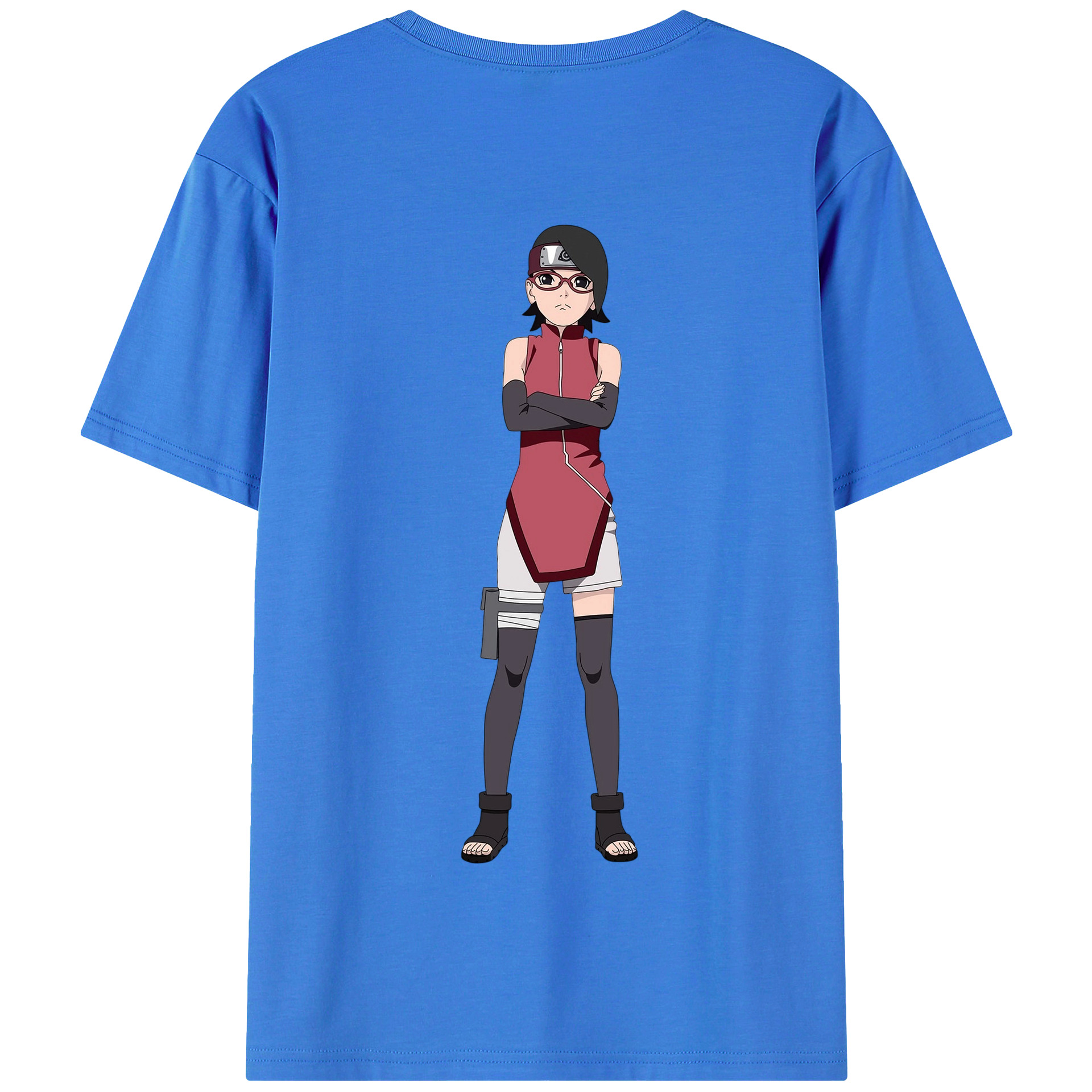 （画像用） NARUTO -ナルト- うちは サラダ Uchiha Sarada 綿100％半袖Tシャツ（背面プリント）