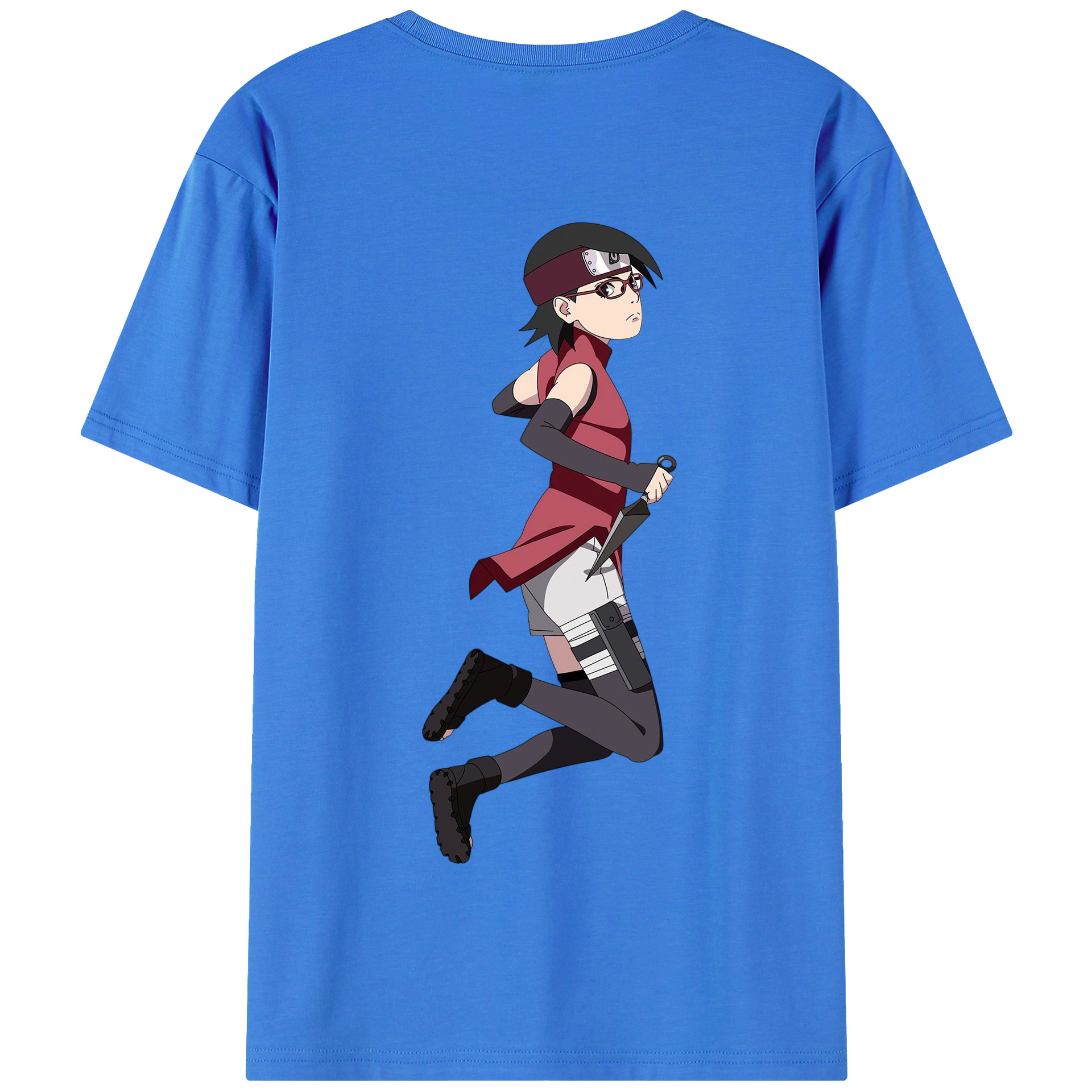 （画像用） NARUTO -ナルト- うちは サラダ Uchiha Sarada 綿100％半袖Tシャツ（背面プリント）