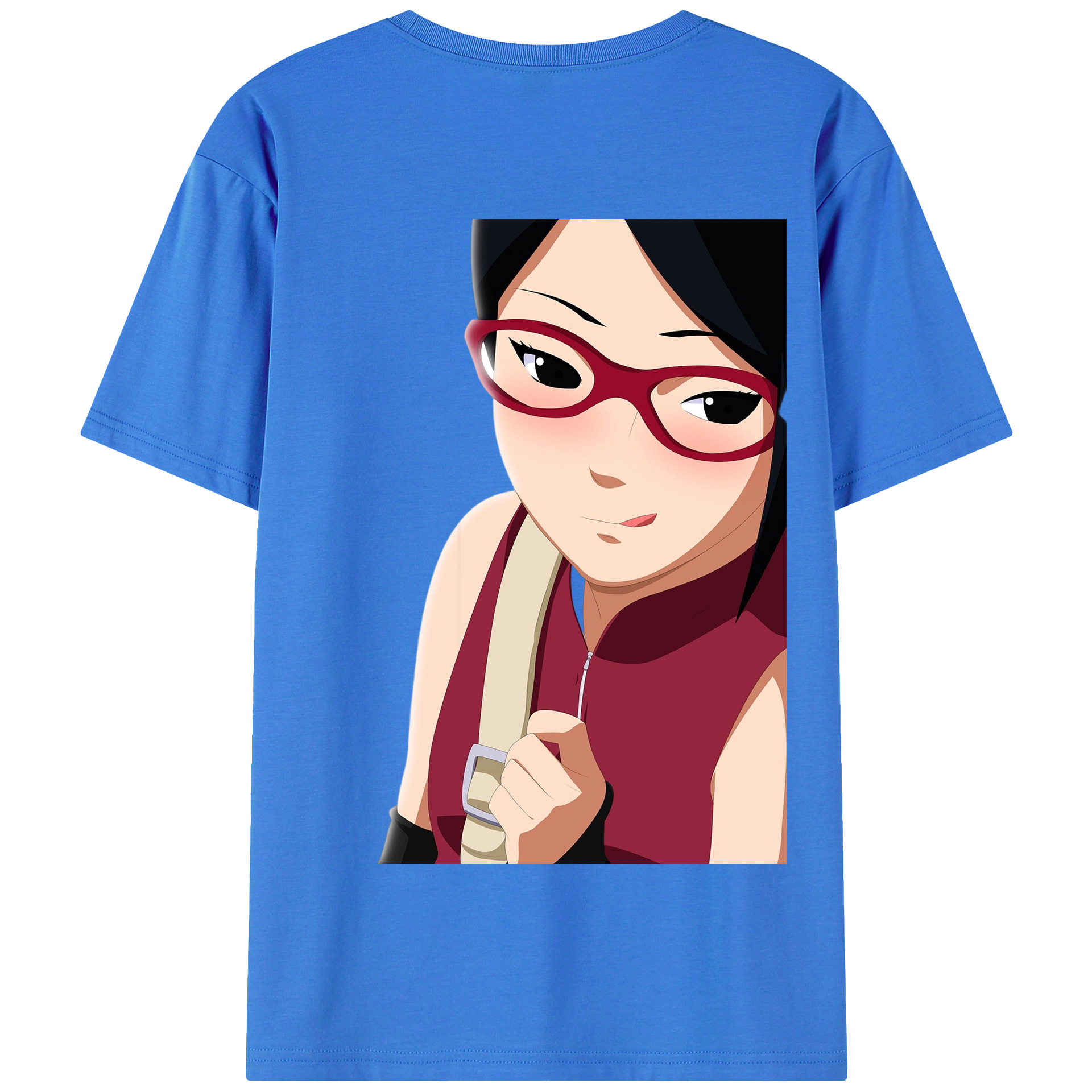 （画像用） NARUTO -ナルト- うちは サラダ Uchiha Sarada 綿100％半袖Tシャツ（背面プリント）