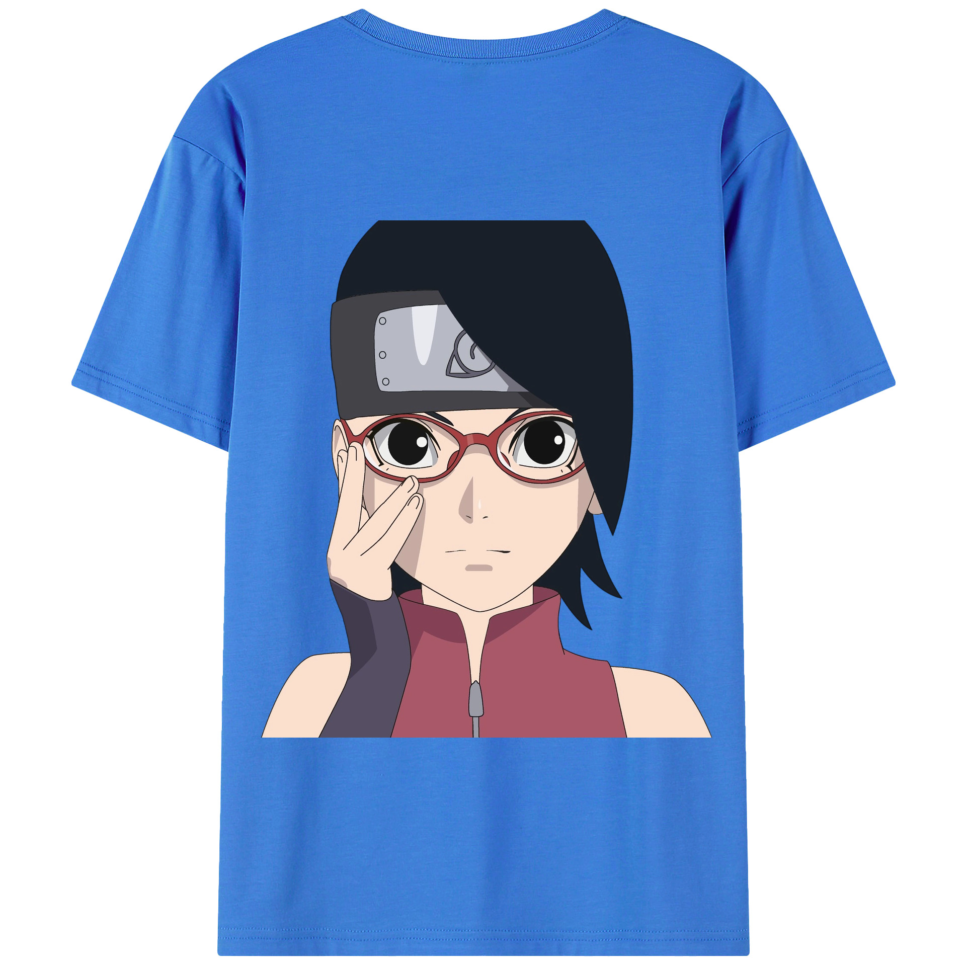 （画像用） NARUTO -ナルト- うちは サラダ Uchiha Sarada 綿100％半袖Tシャツ（背面プリント）