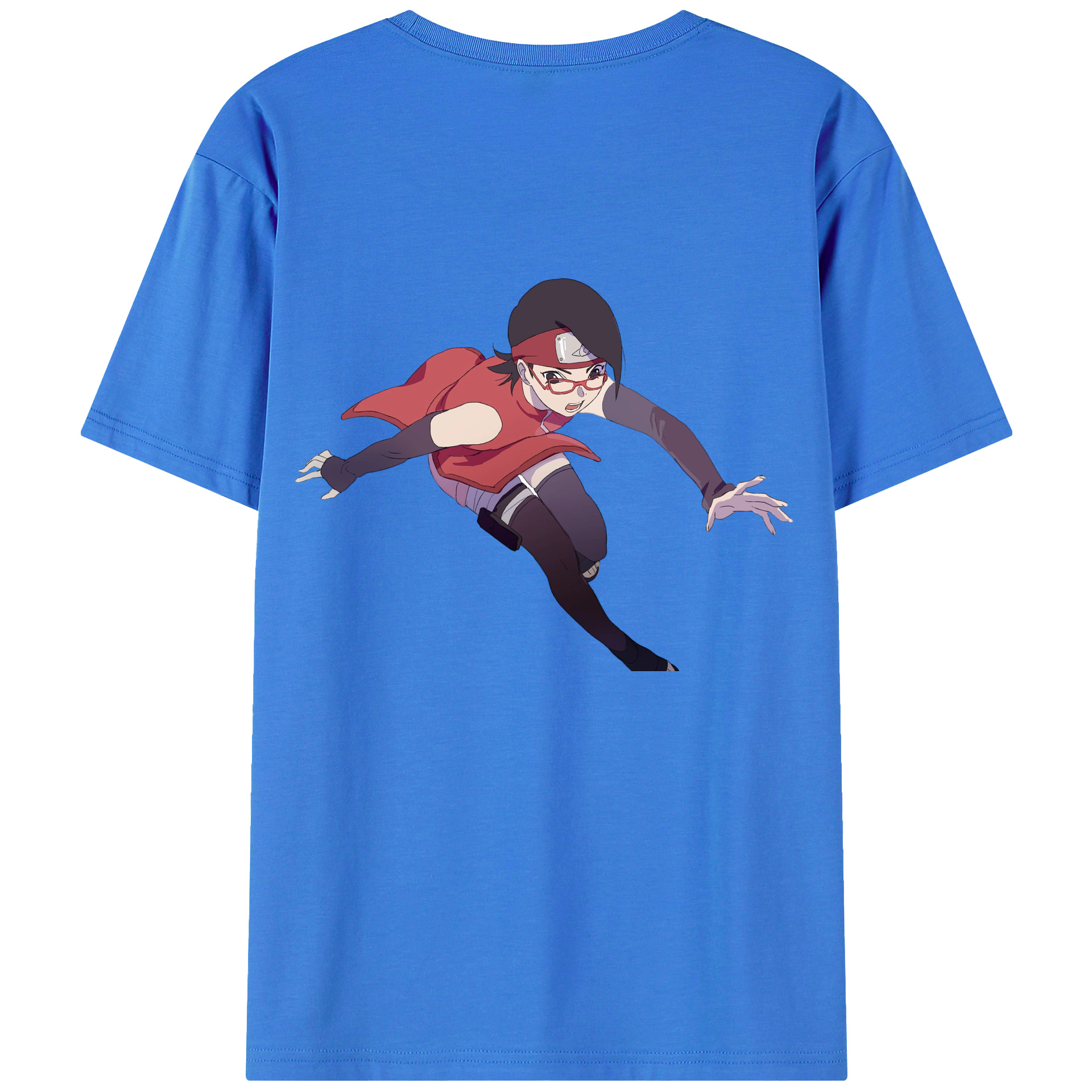 （画像用） NARUTO -ナルト- うちは サラダ Uchiha Sarada 綿100％半袖Tシャツ（背面プリント）
