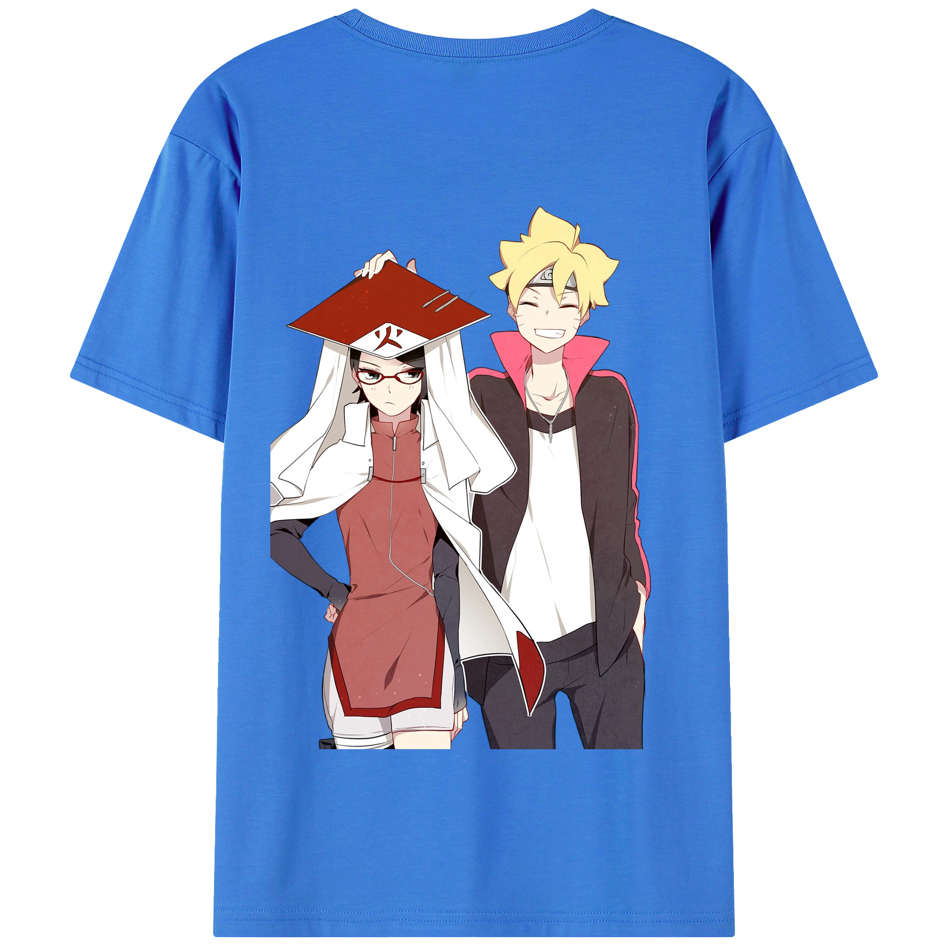 （画像用） NARUTO -ナルト- うちは サラダ Uchiha Sarada 綿100％半袖Tシャツ（背面プリント）