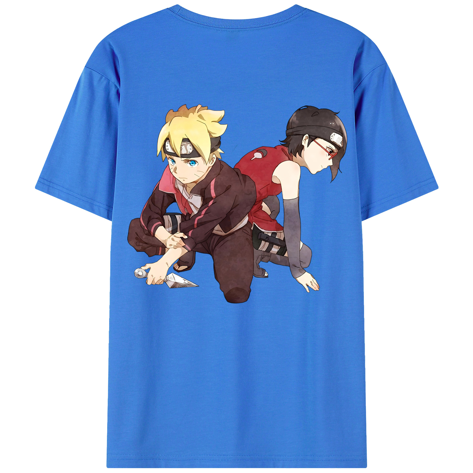 （画像用） NARUTO -ナルト- うちは サラダ Uchiha Sarada 綿100％半袖Tシャツ（背面プリント）