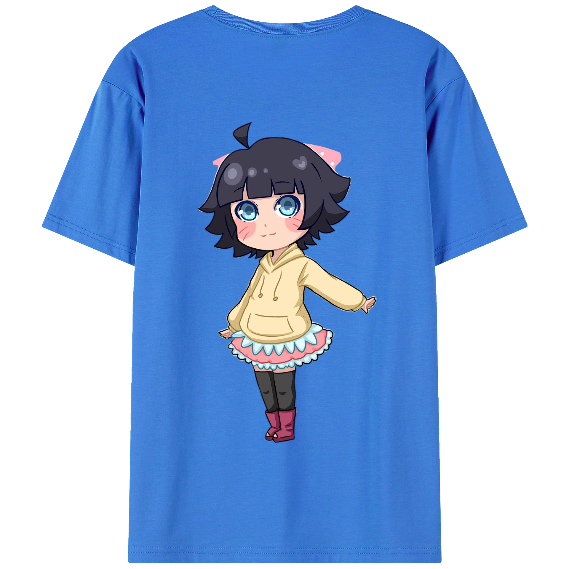 （画像用） NARUTO -ナルト- うずまき ヒマワリ Uzumaki Himawari 綿100％半袖Tシャツ（背面プリント）