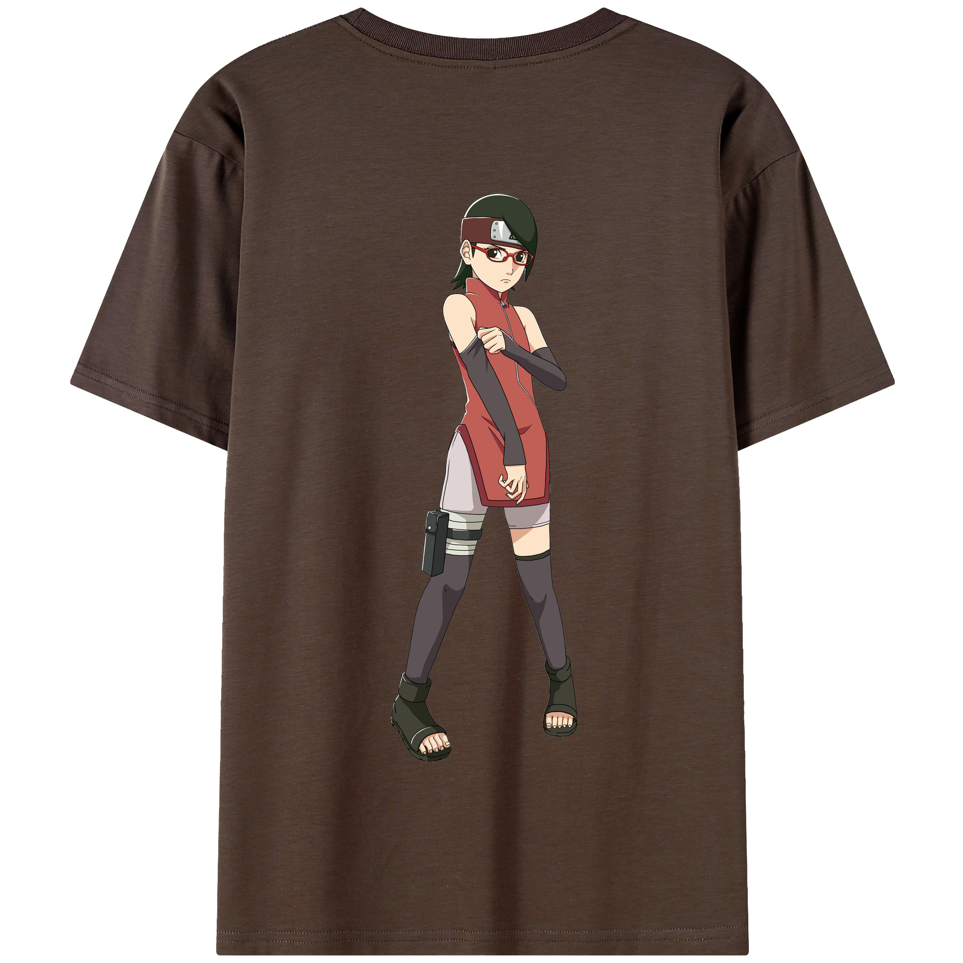 （画像用） NARUTO -ナルト- うちは サラダ Uchiha Sarada 綿100％半袖Tシャツ（背面プリント）