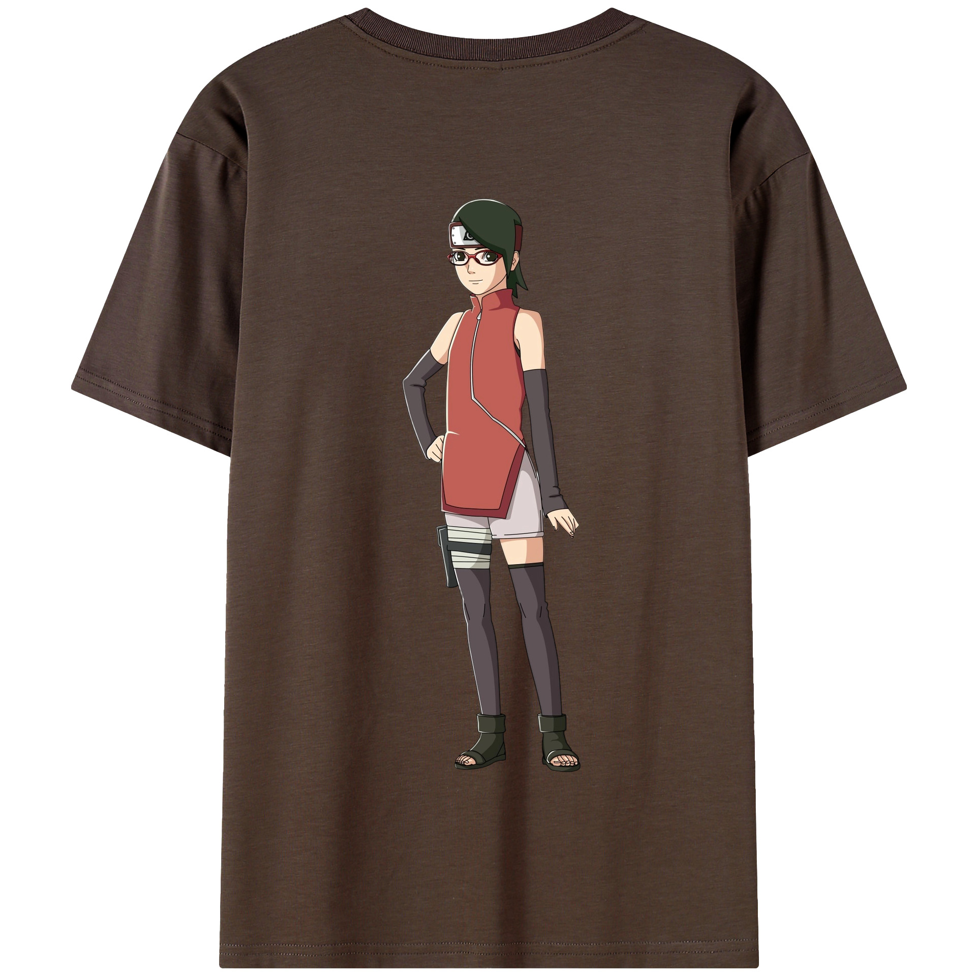 （画像用） NARUTO -ナルト- うちは サラダ Uchiha Sarada 綿100％半袖Tシャツ（背面プリント）