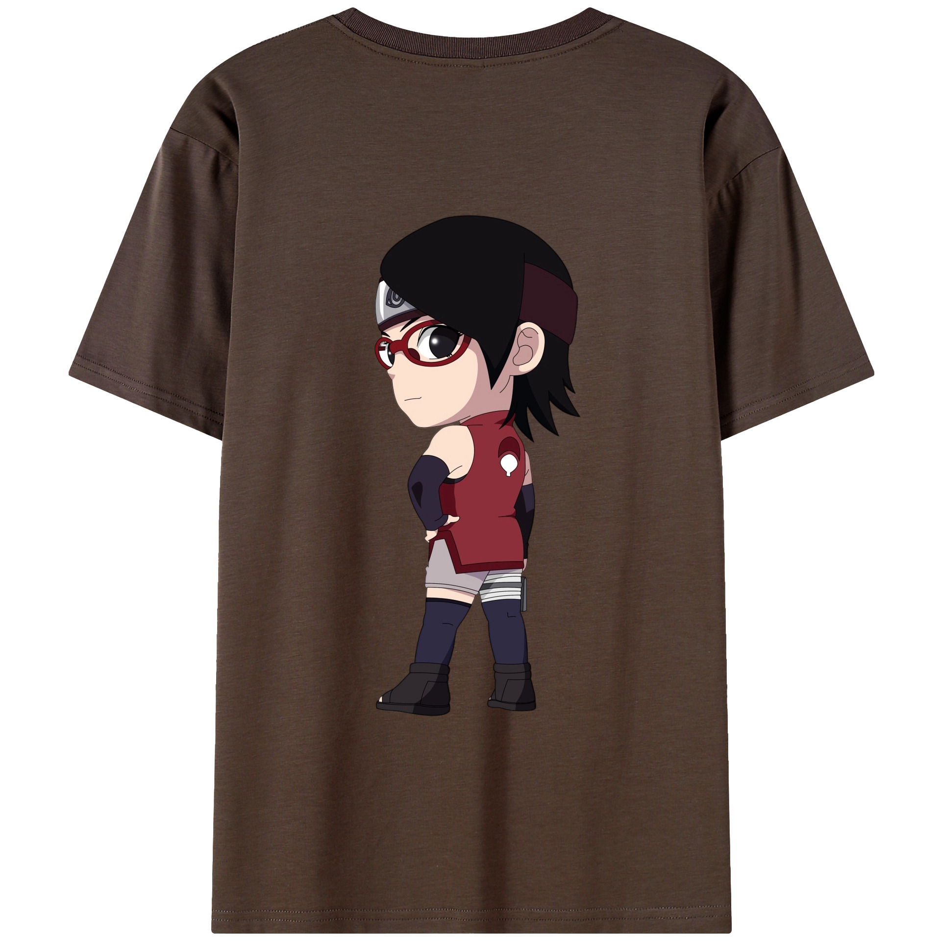 （画像用） NARUTO -ナルト- うちは サラダ Uchiha Sarada 綿100％半袖Tシャツ（背面プリント）